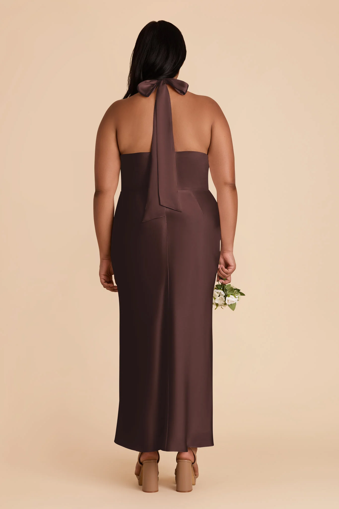 Matte Satin Espresso Dress - XNAUWBI