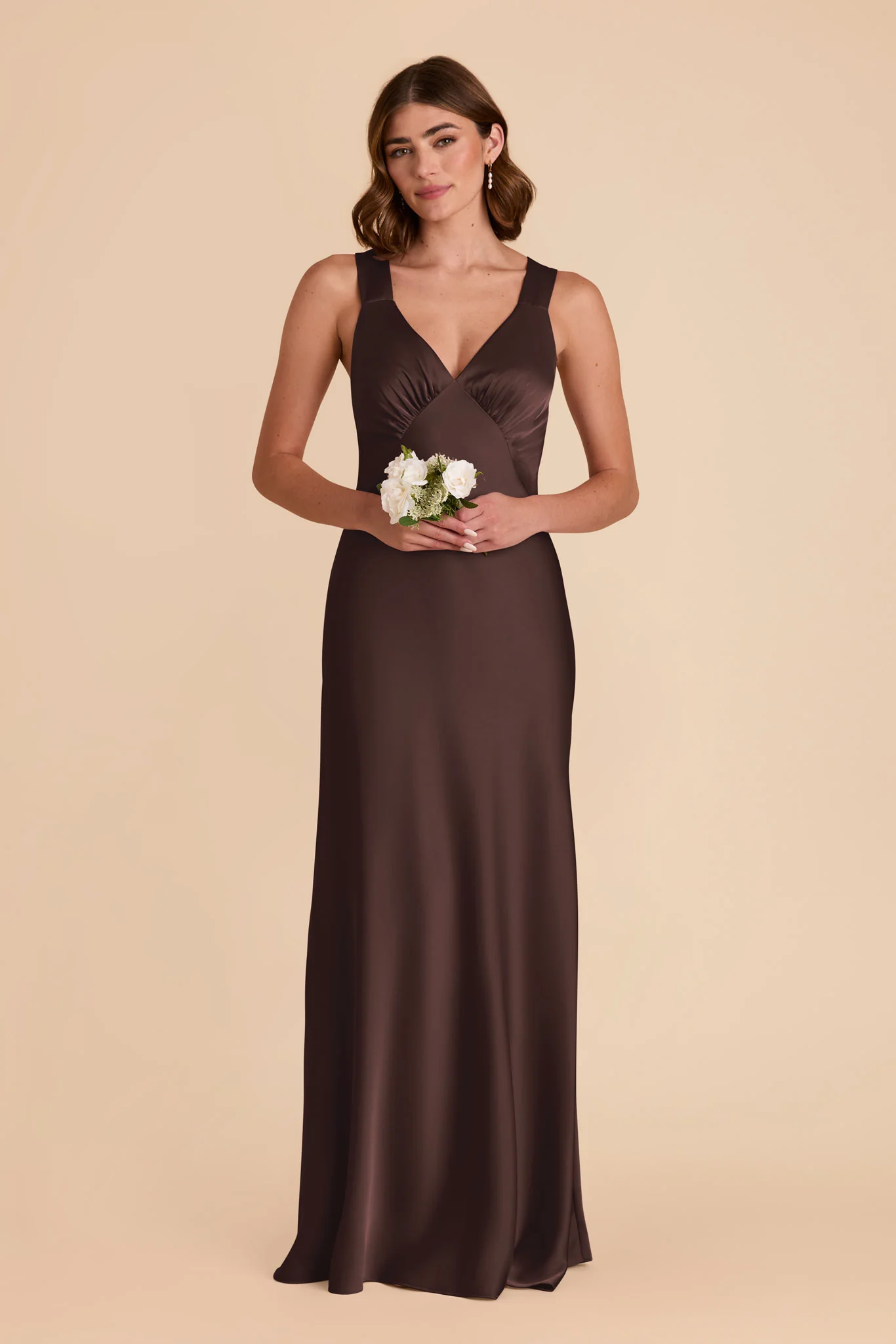 Matte Satin Espresso Dress - XNAUWBI