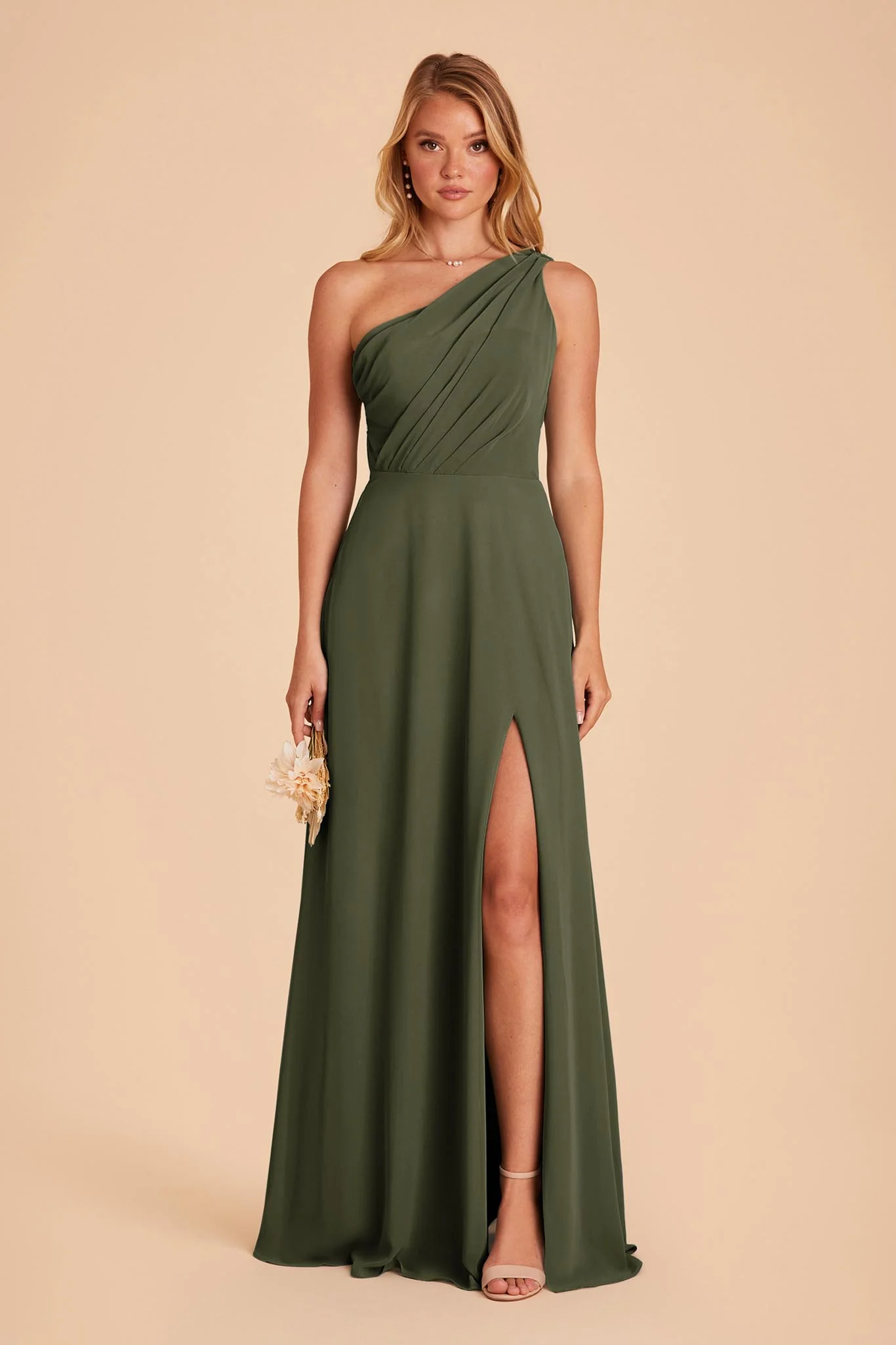 Chiffon Olive Dress - XNAUWBI