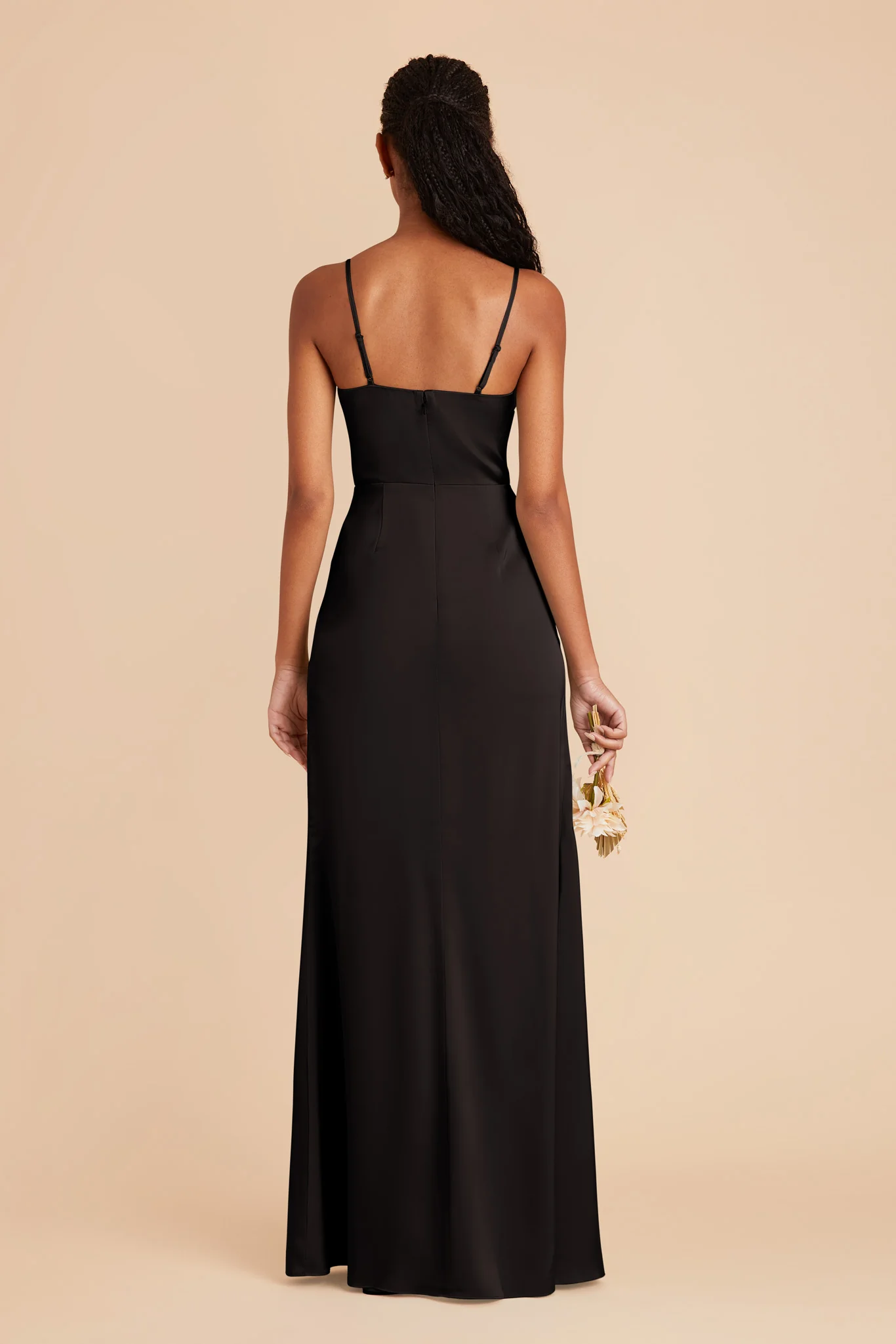 Matte Satin Black Dress - XNAUWBI
