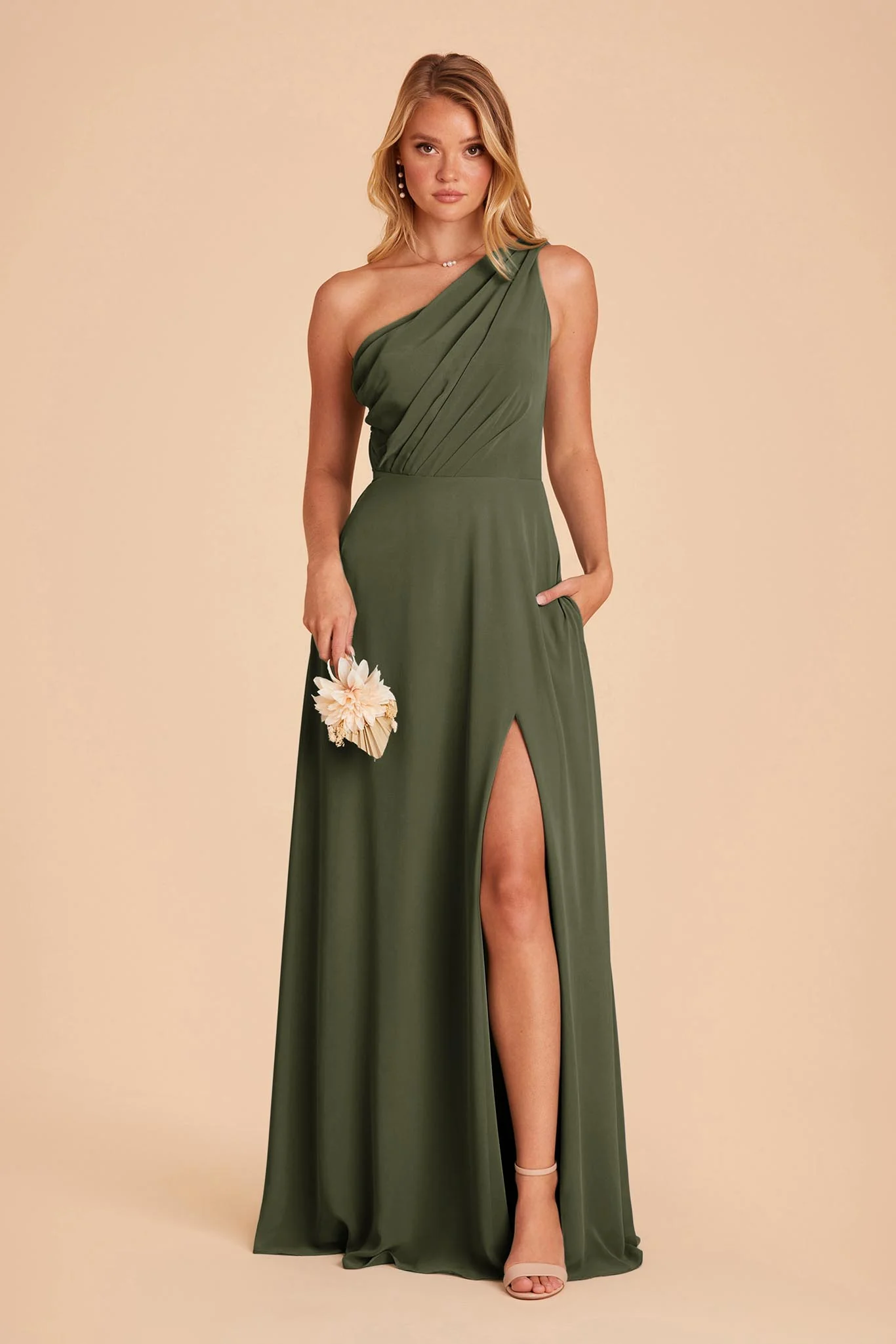 Chiffon Olive Dress - XNAUWBI
