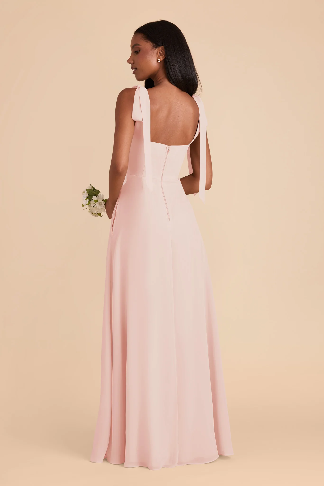 Chiffon Blush Pink Dress - XNAUWBI