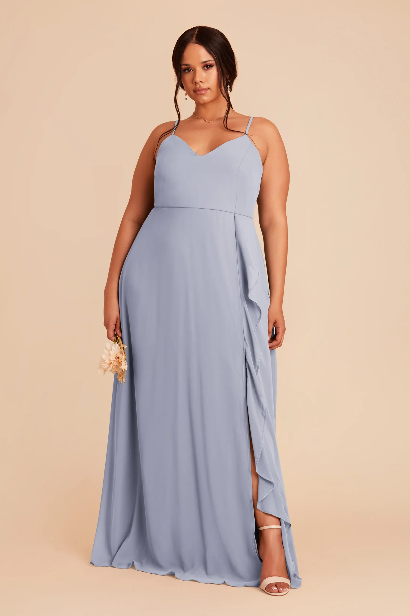 Chiffon Dusty Blue Dress - XNAUWBI