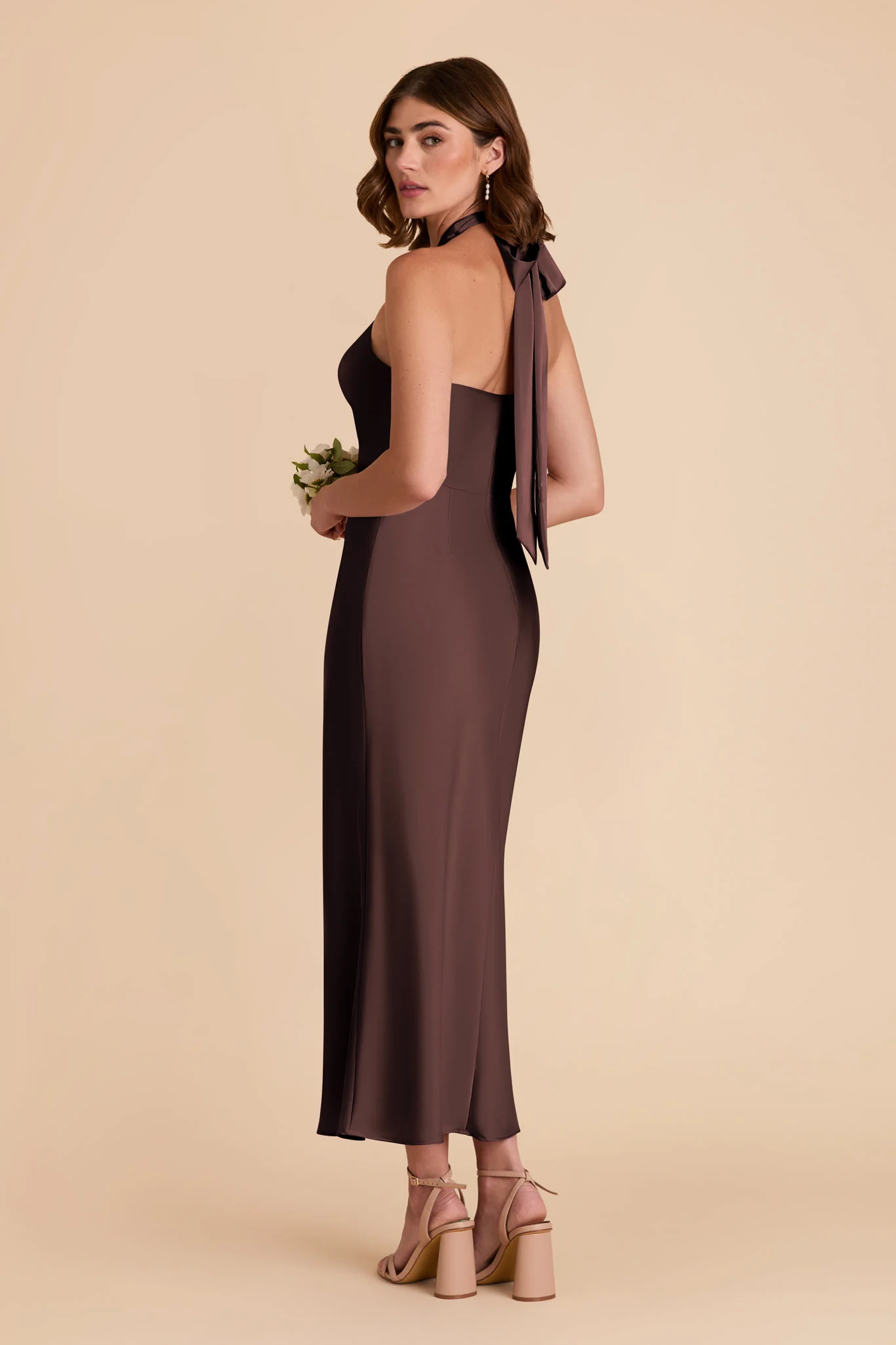 Matte Satin Espresso Dress - XNAUWBI