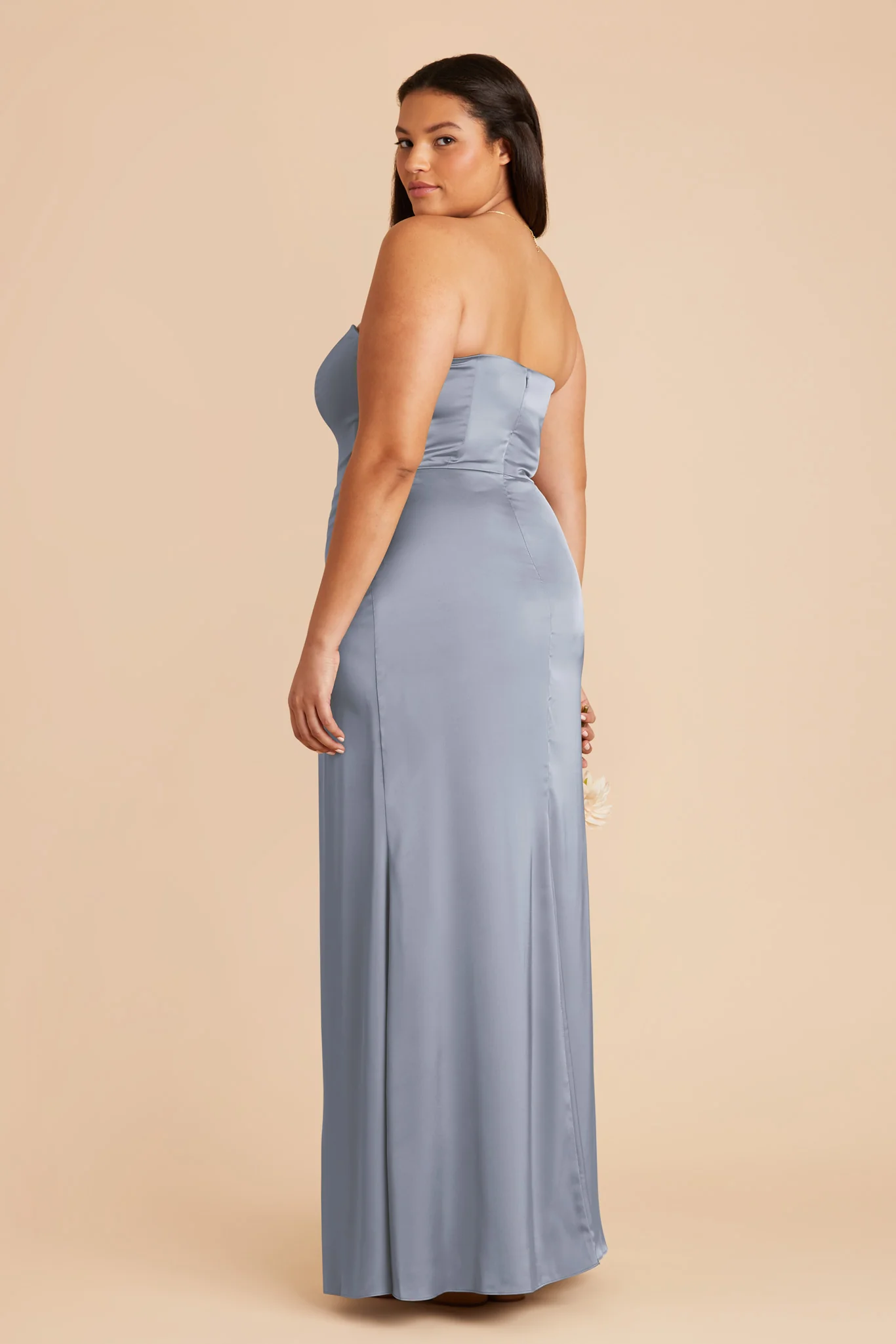 Matte Satin Dusty Blue Dress - XNAUWBI