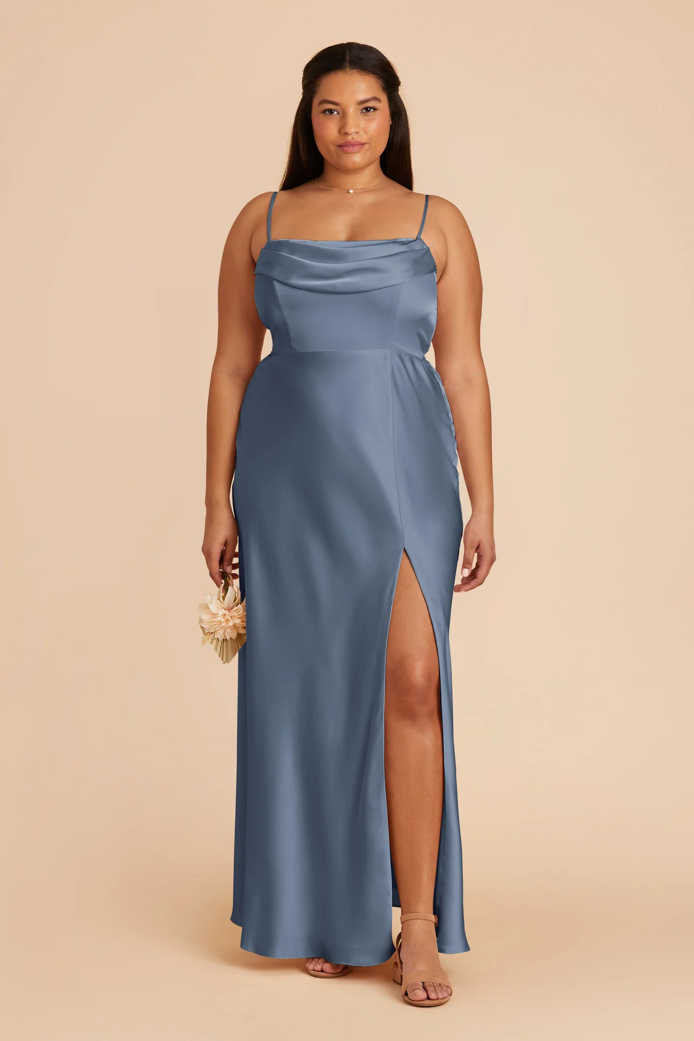 Matte Satin French Blue Dress - XNAUWBI