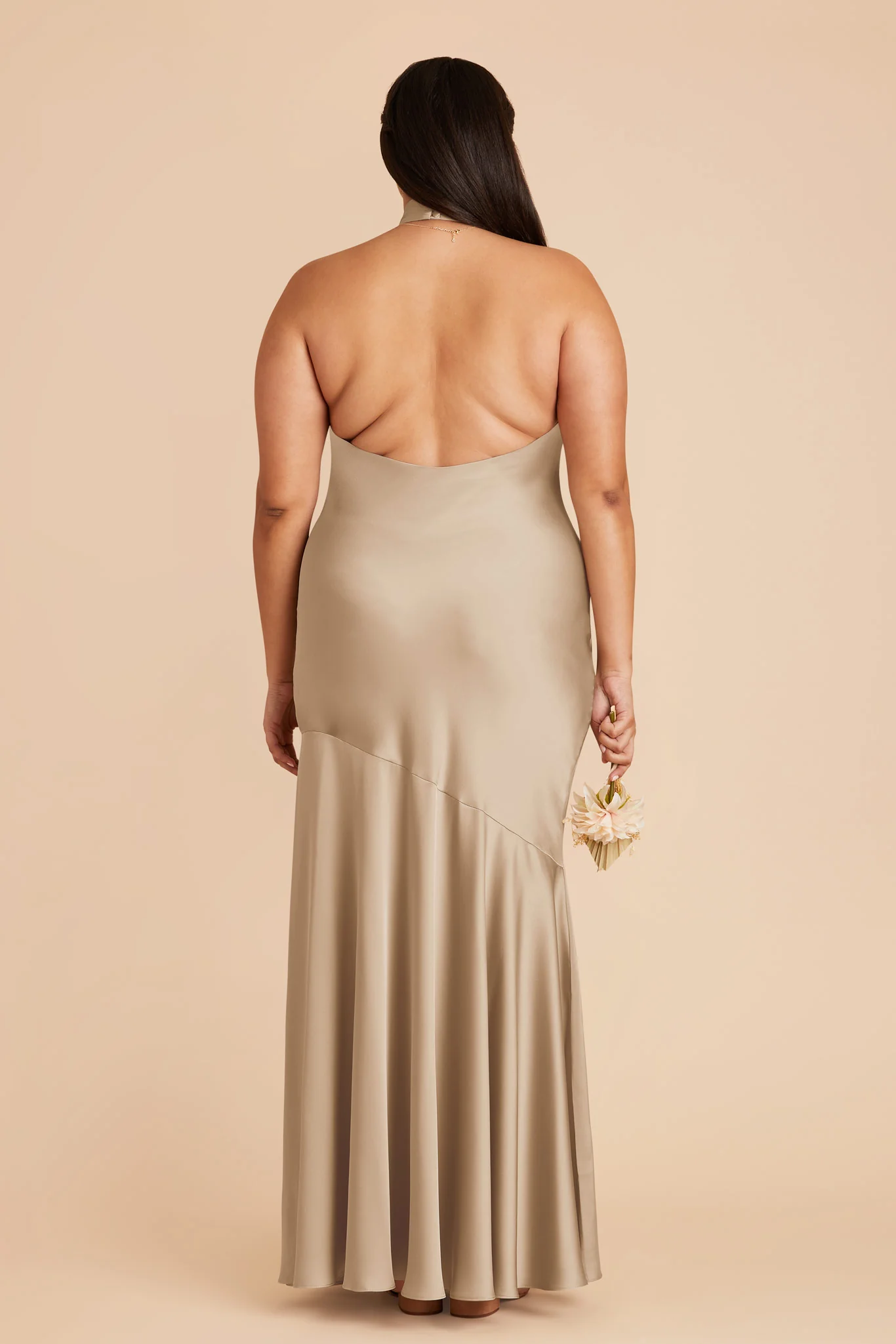 Matte Satin Neutral Champagne Dress - XNAUWBI