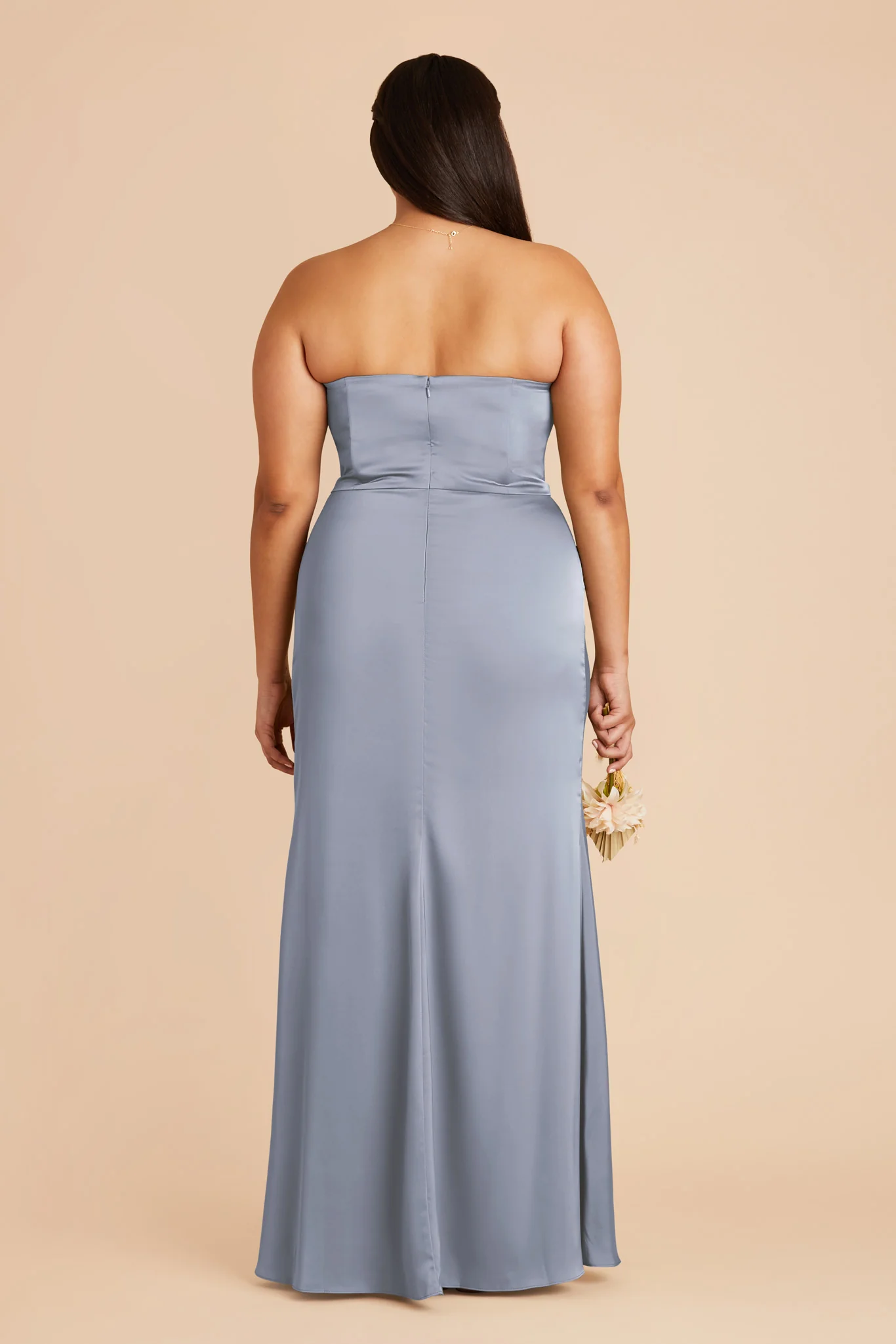 Matte Satin Dusty Blue Dress - XNAUWBI