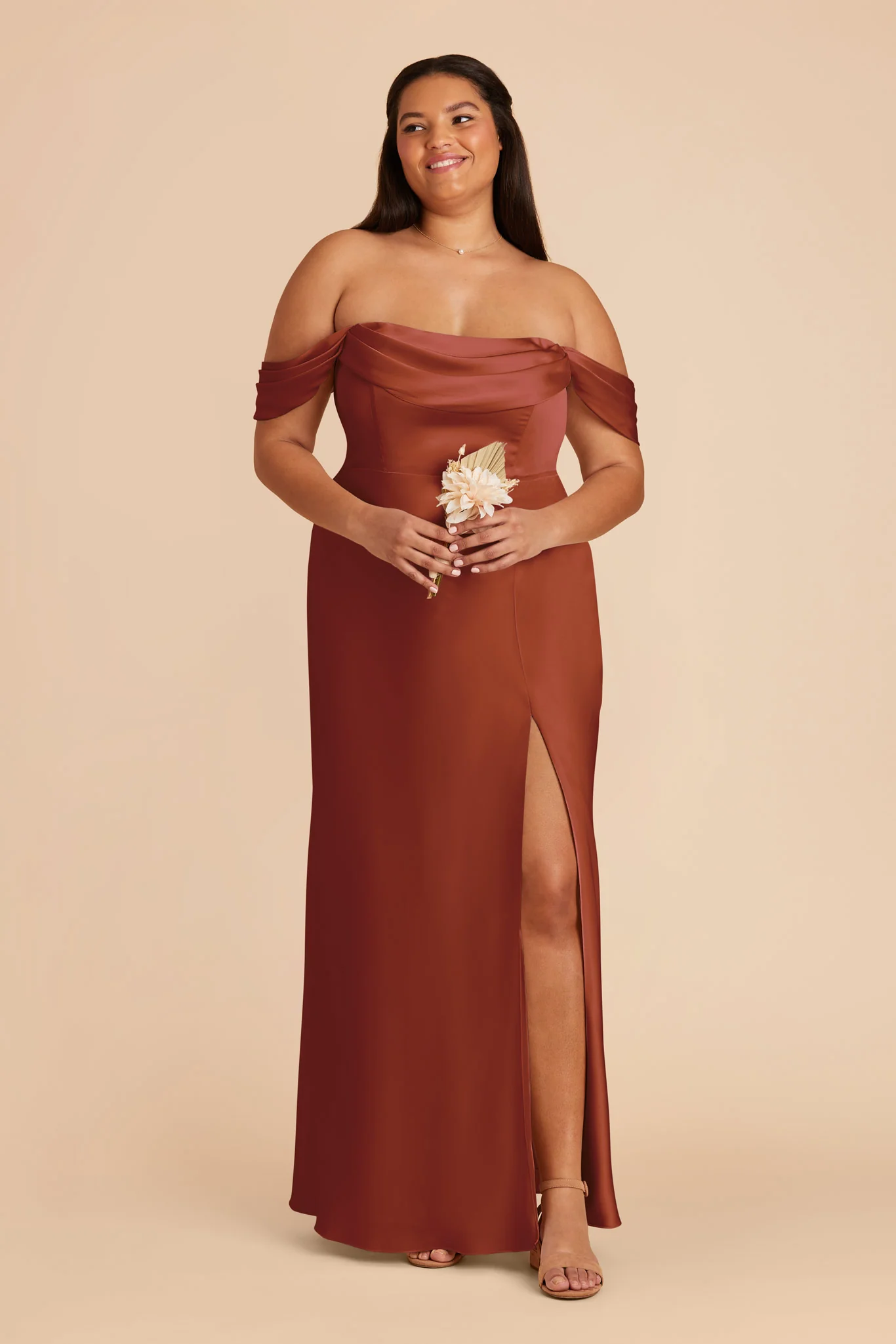 Matte Satin Auburn Dress - XNAUWBI