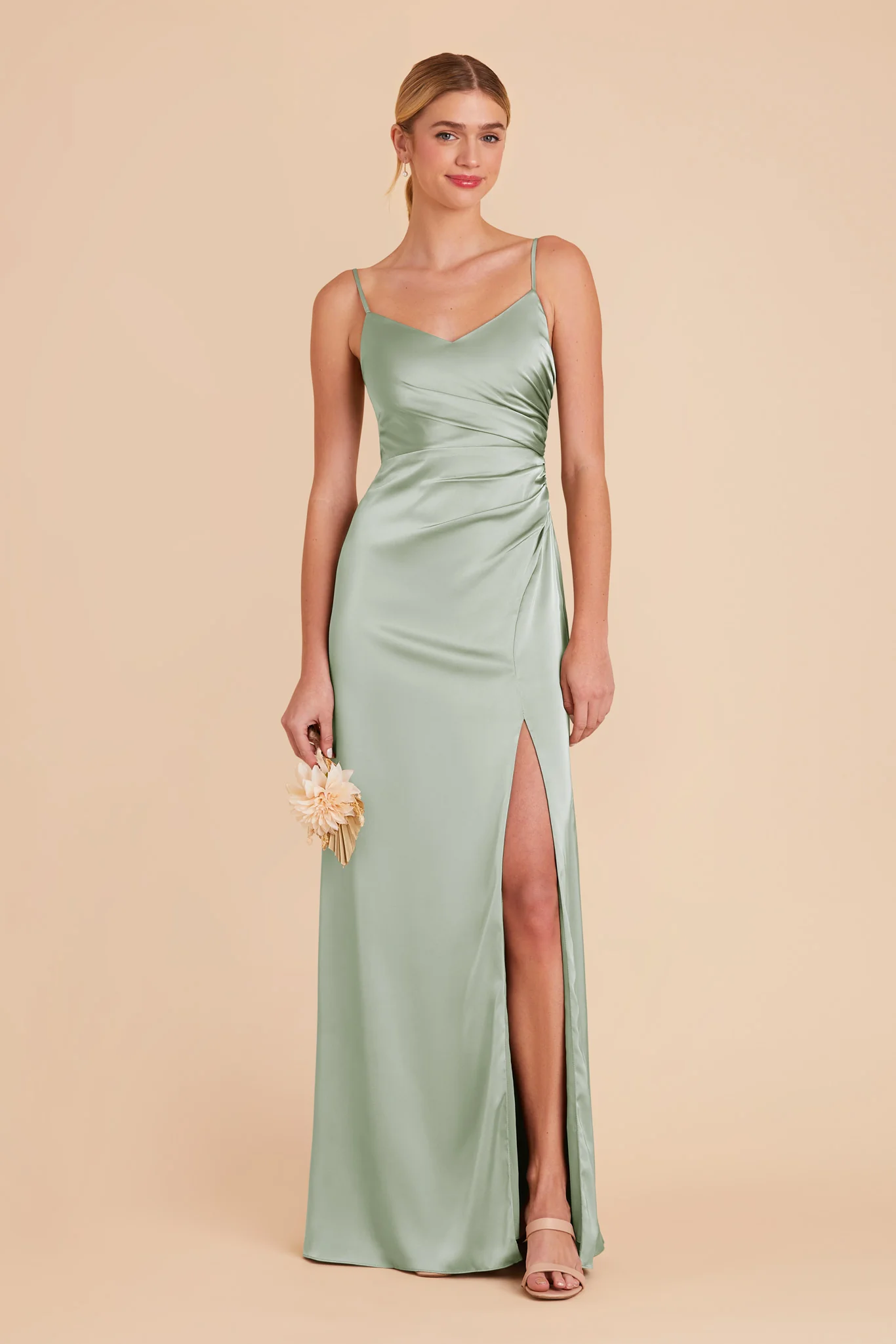 Matte Satin Sage Dress - XNAUWBI