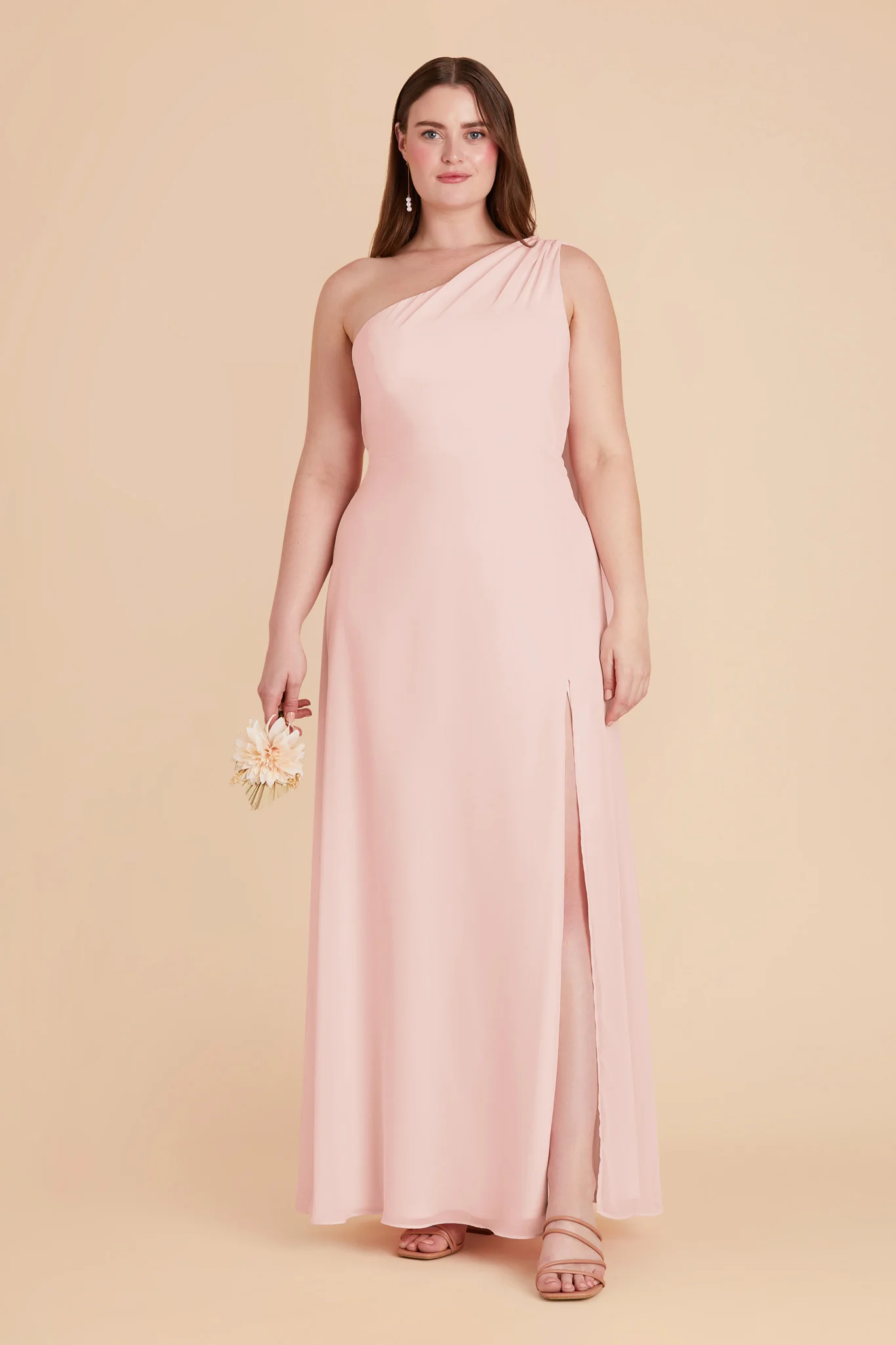 Chiffon Blush Pink Dress - XNAUWBI