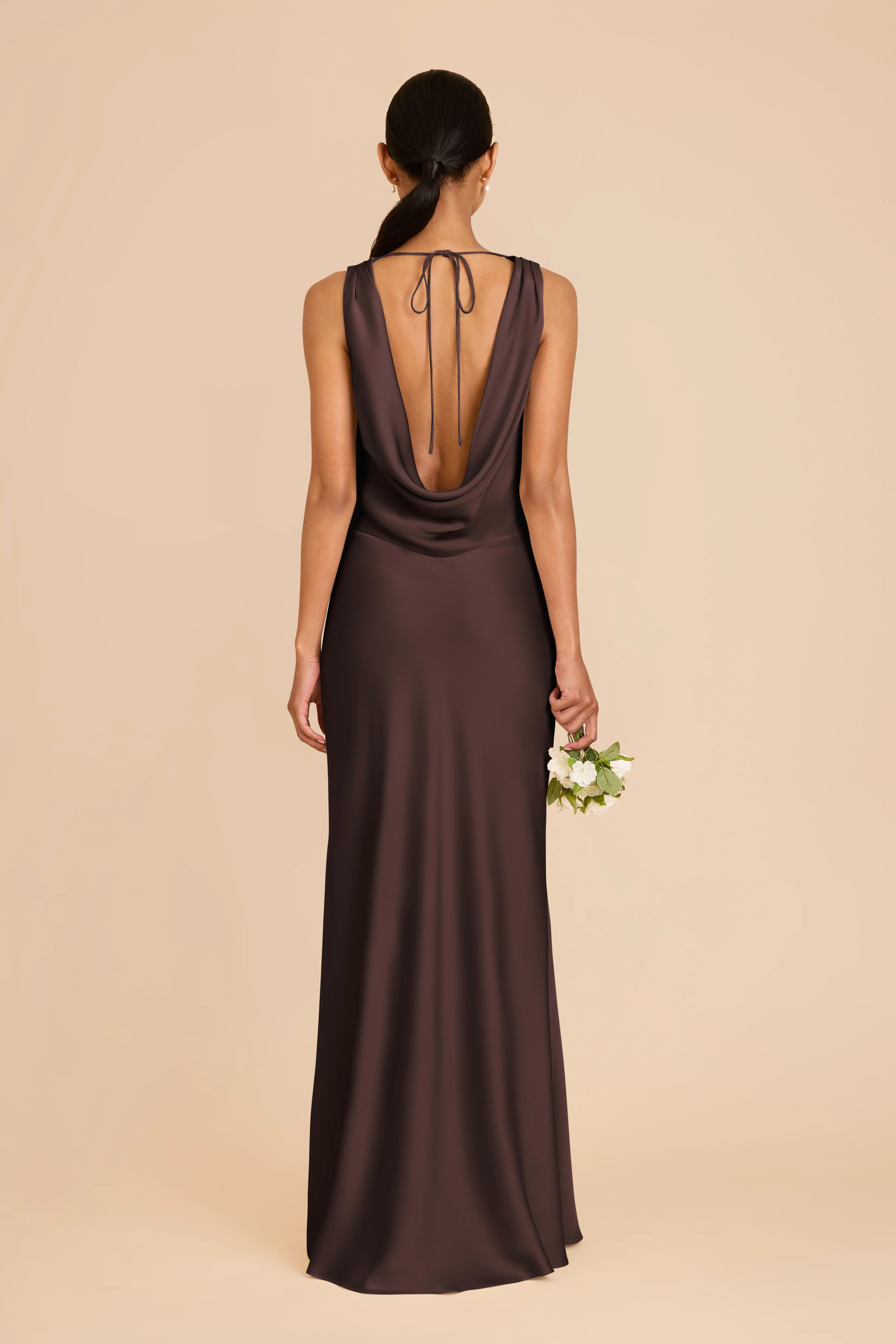 Matte Satin Espresso Dress - XNAUWBI