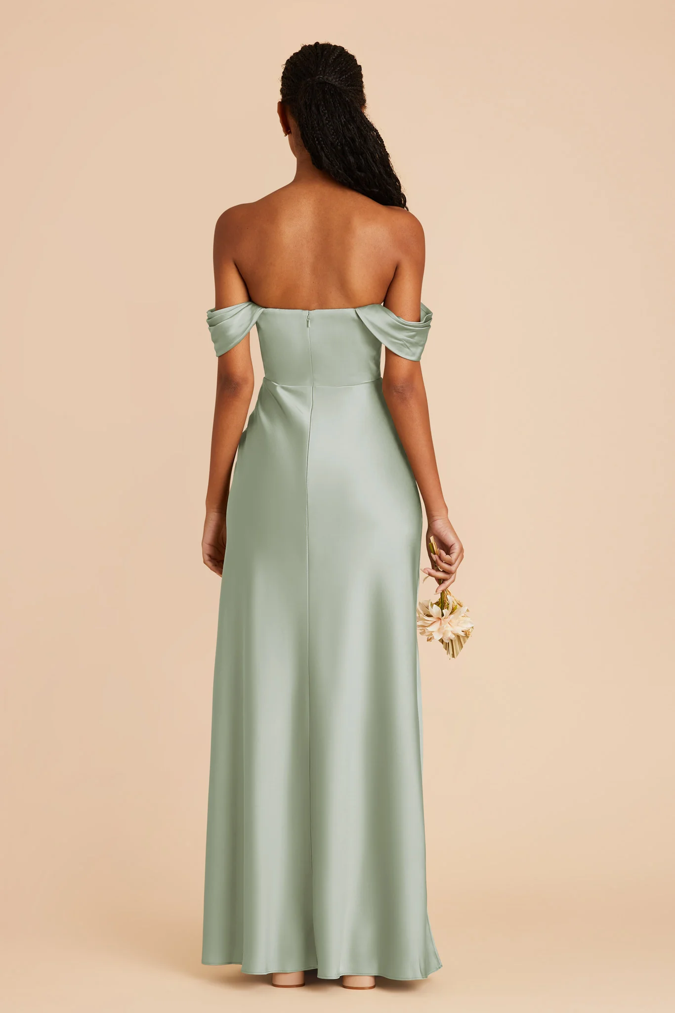 Matte Satin Sage Dress - XNAUWBI