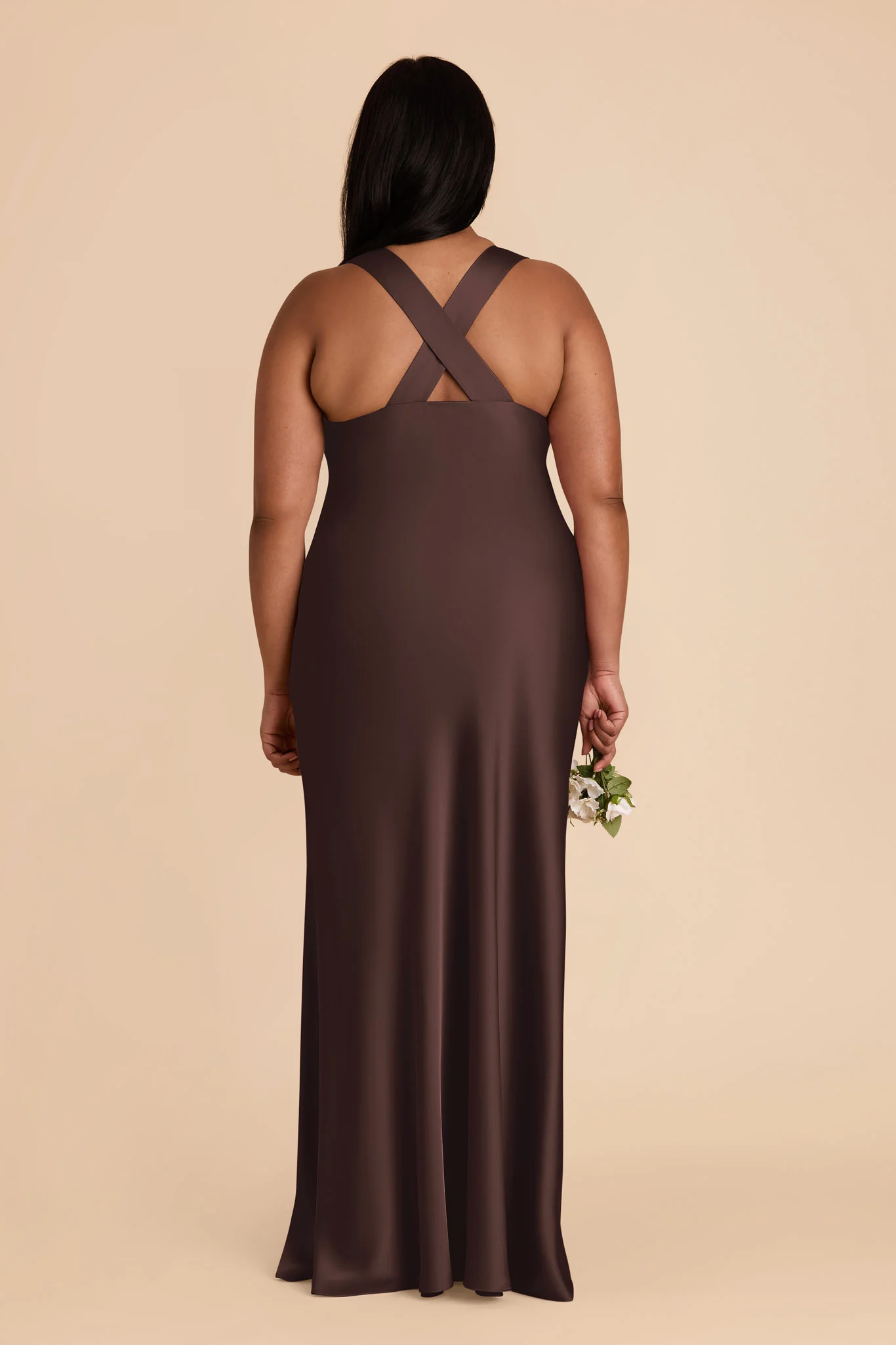 Matte Satin Espresso Dress - XNAUWBI