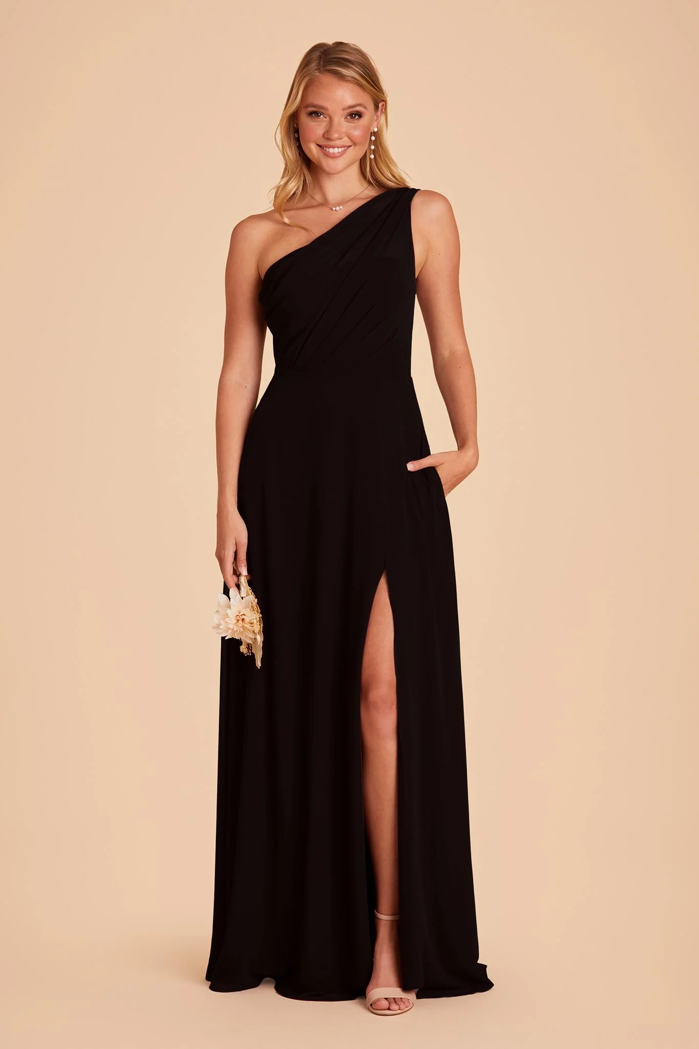 Chiffon Black Dress - XNAUWBI