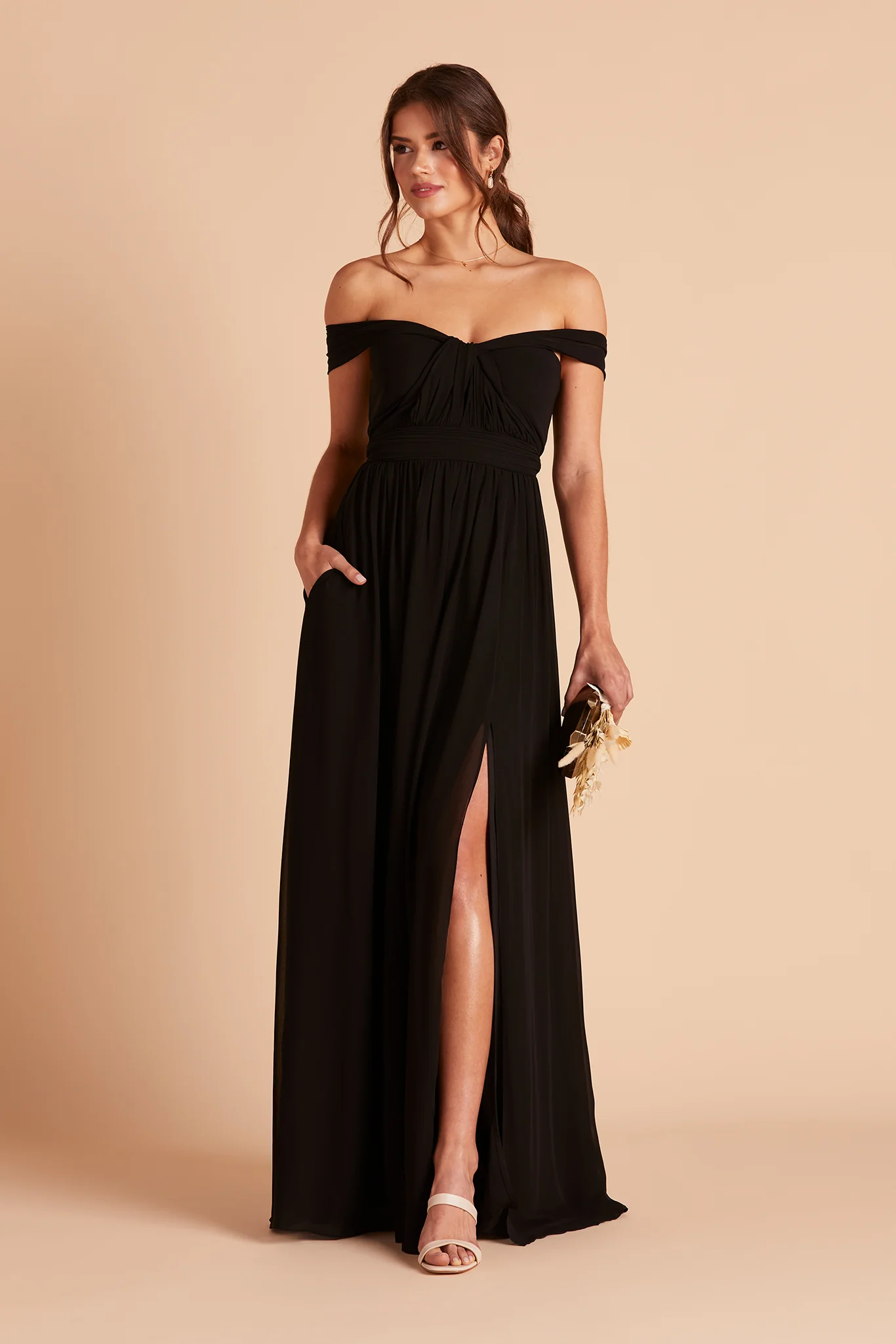 Chiffon Black Dress - XNAUWBI