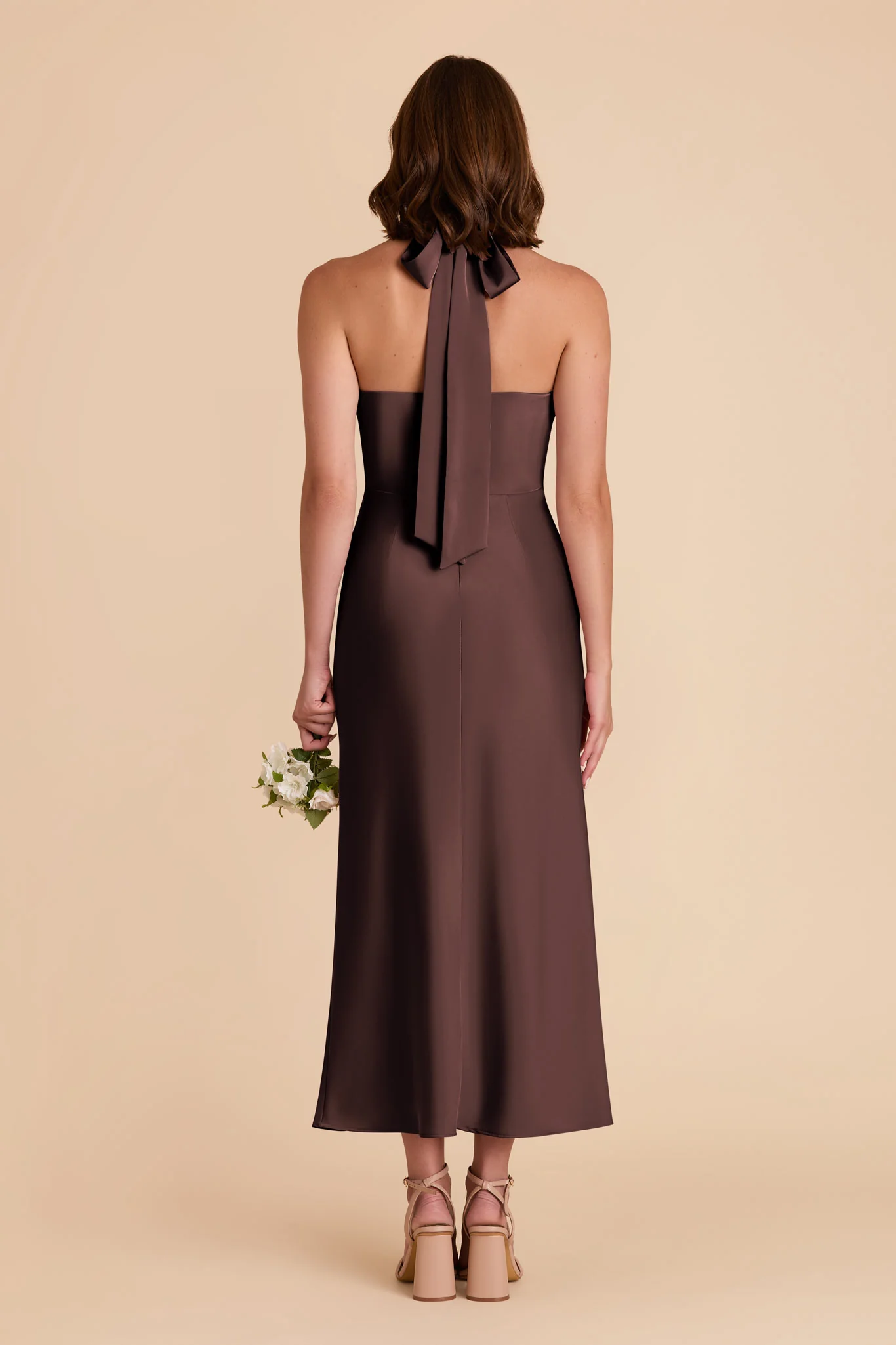 Matte Satin Espresso Dress - XNAUWBI