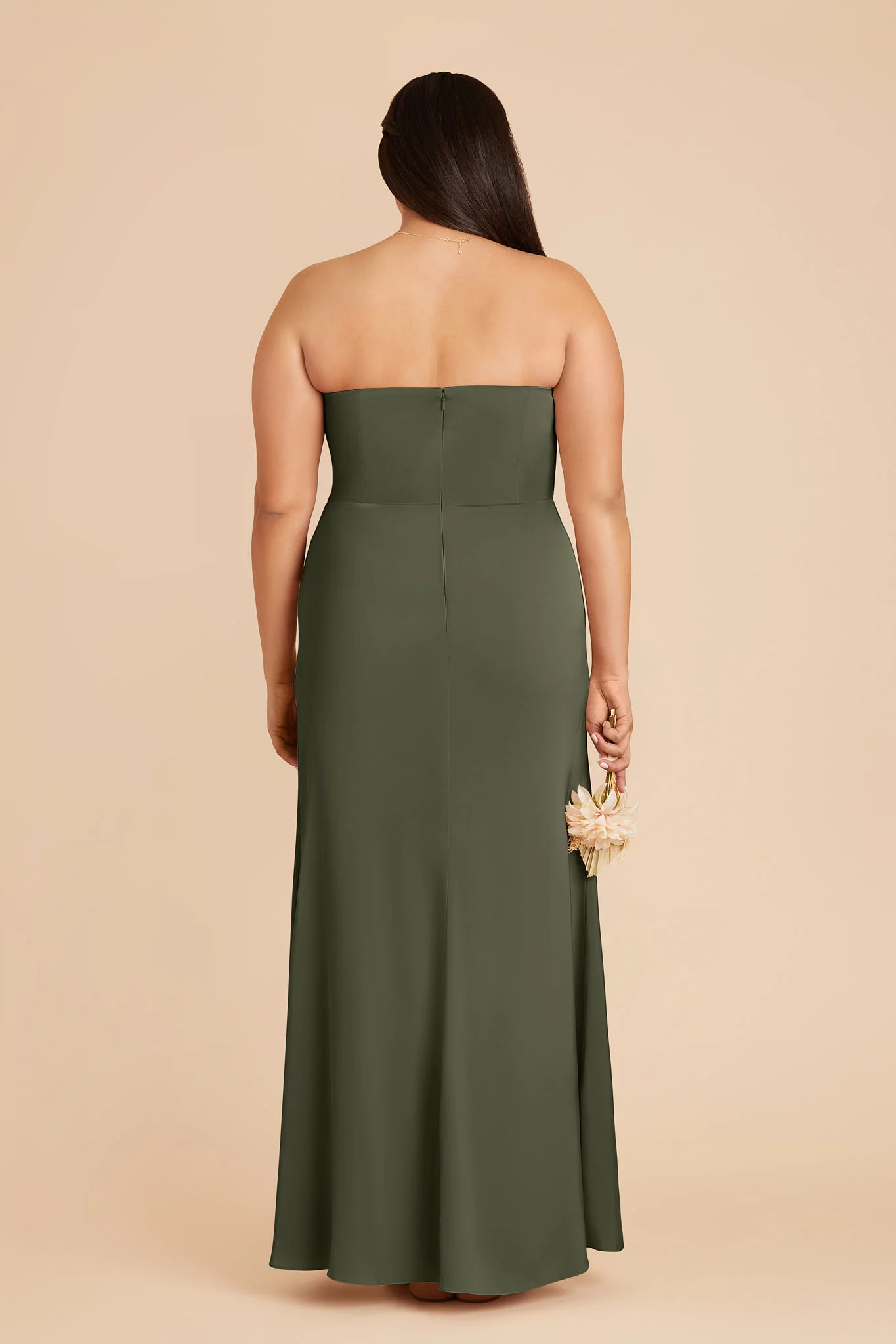 Matte Satin Olive Dress - XNAUWBI