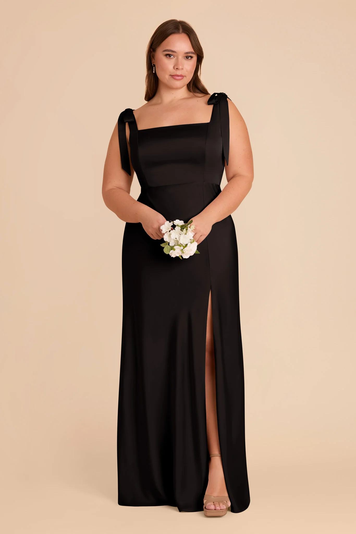 Matte Satin Black Dress - XNAUWBI