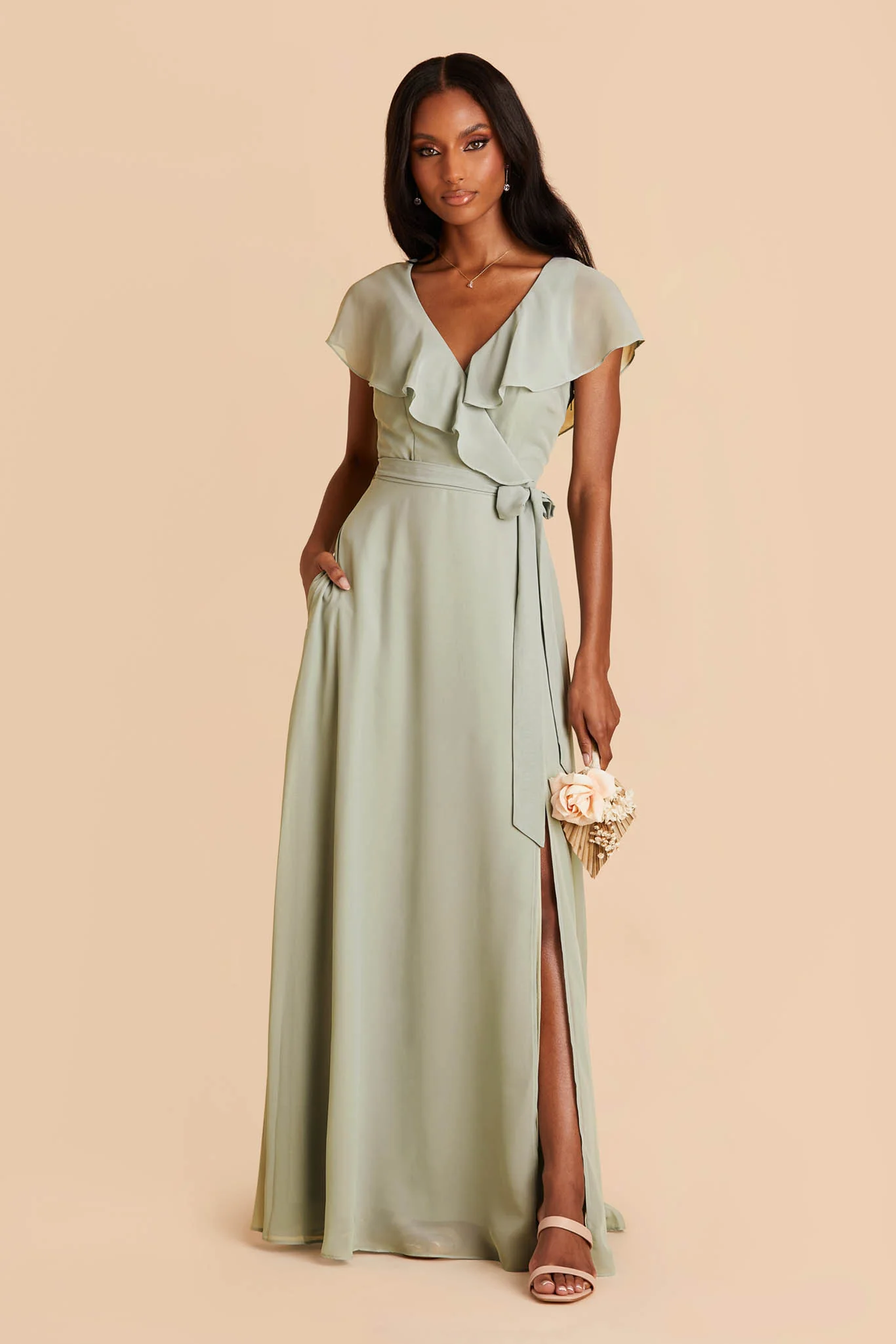 Chiffon Sage Dress - XNAUWBI
