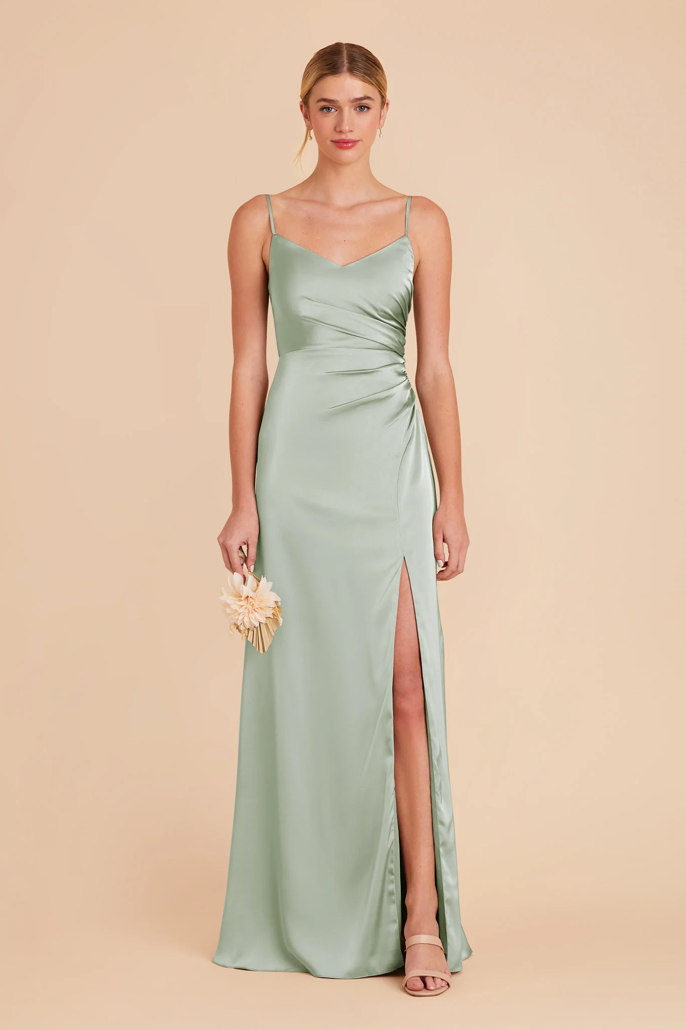 Matte Satin Sage Dress - XNAUWBI