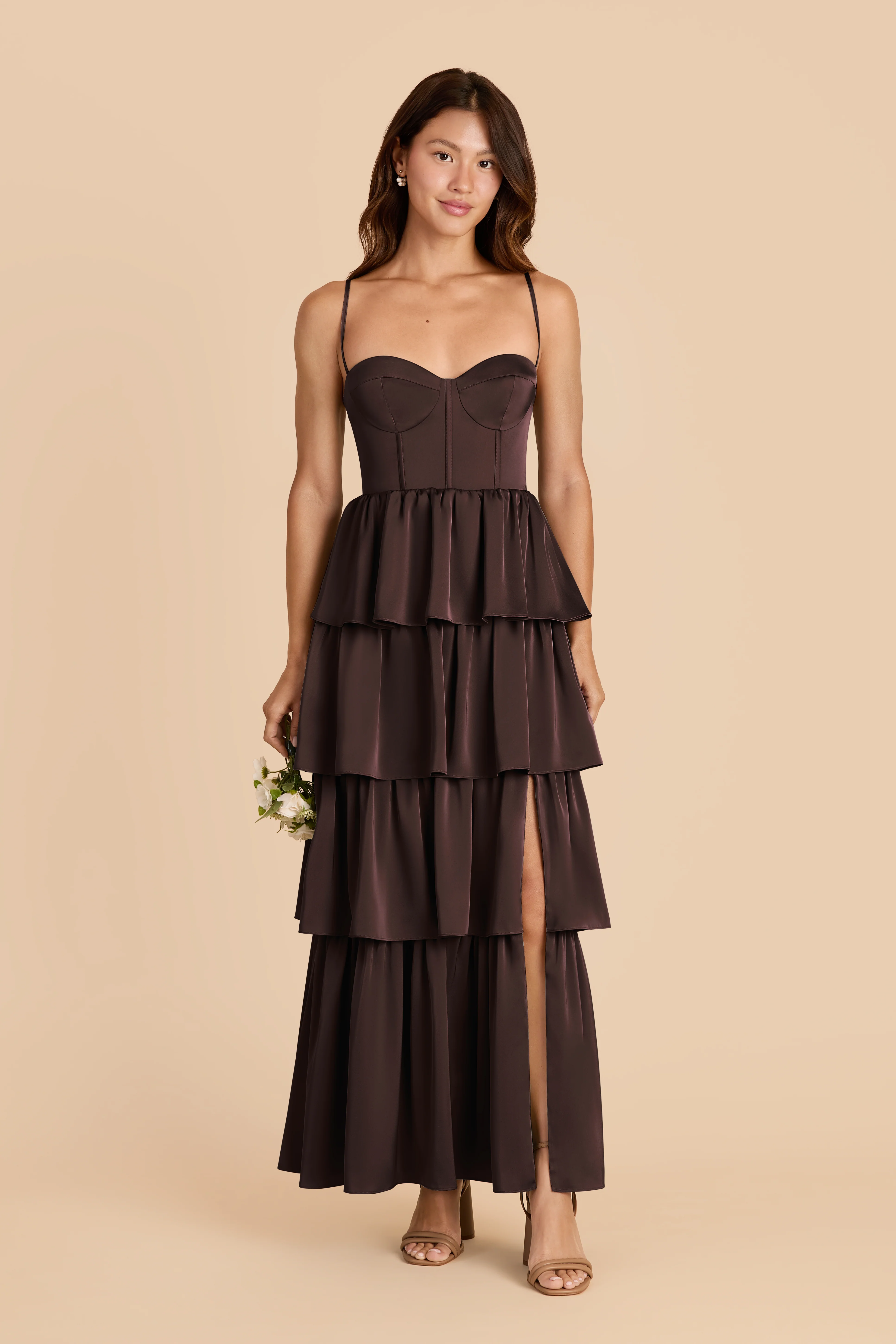Matte Satin Espresso Dress - XNAUWBI