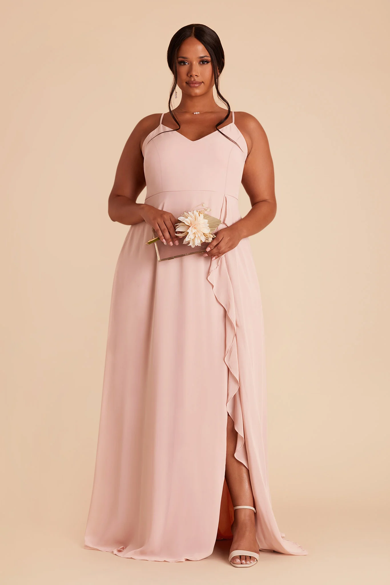 Chiffon Blush Pink Dress - XNAUWBI