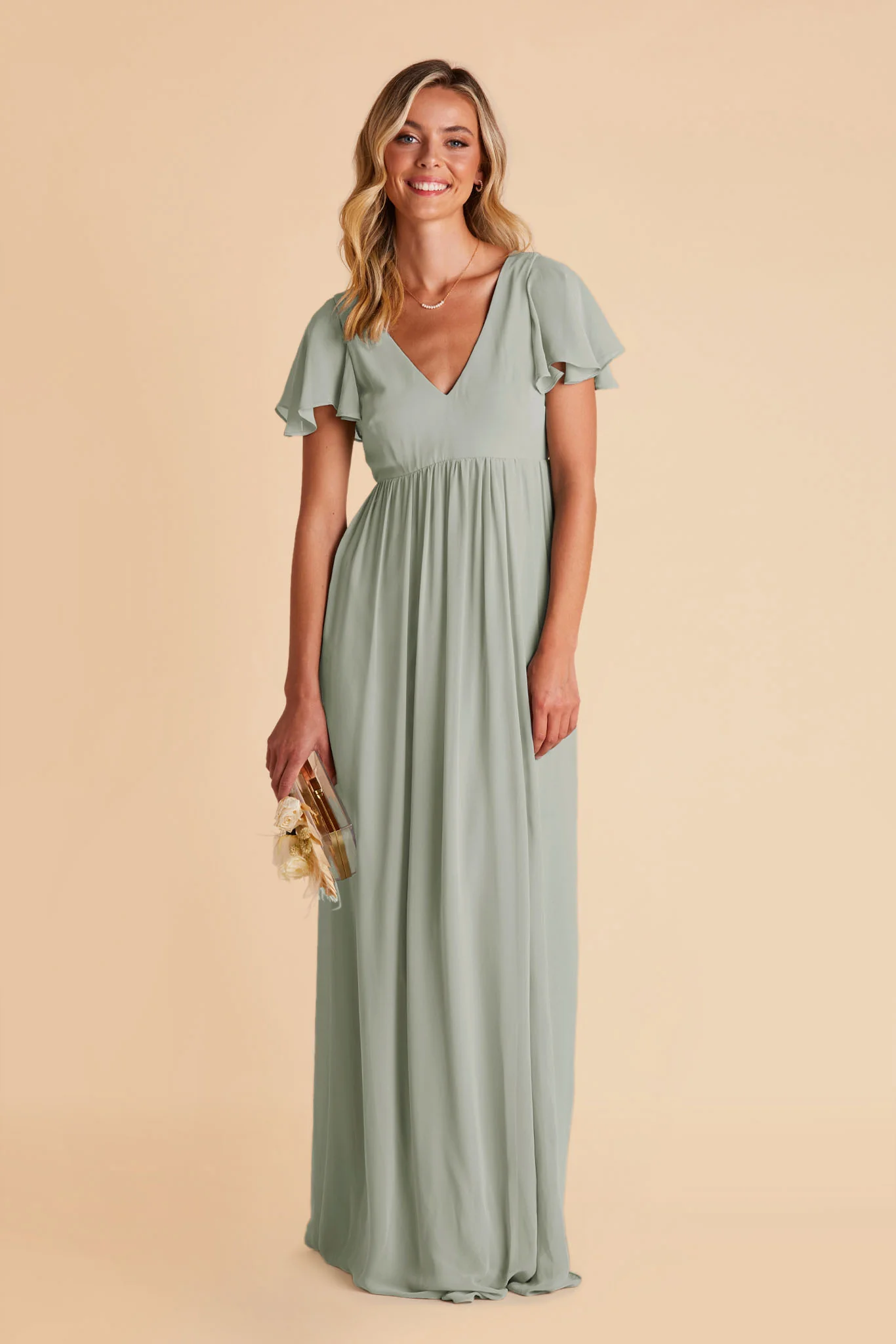 Chiffon Sage Dress - XNAUWBI