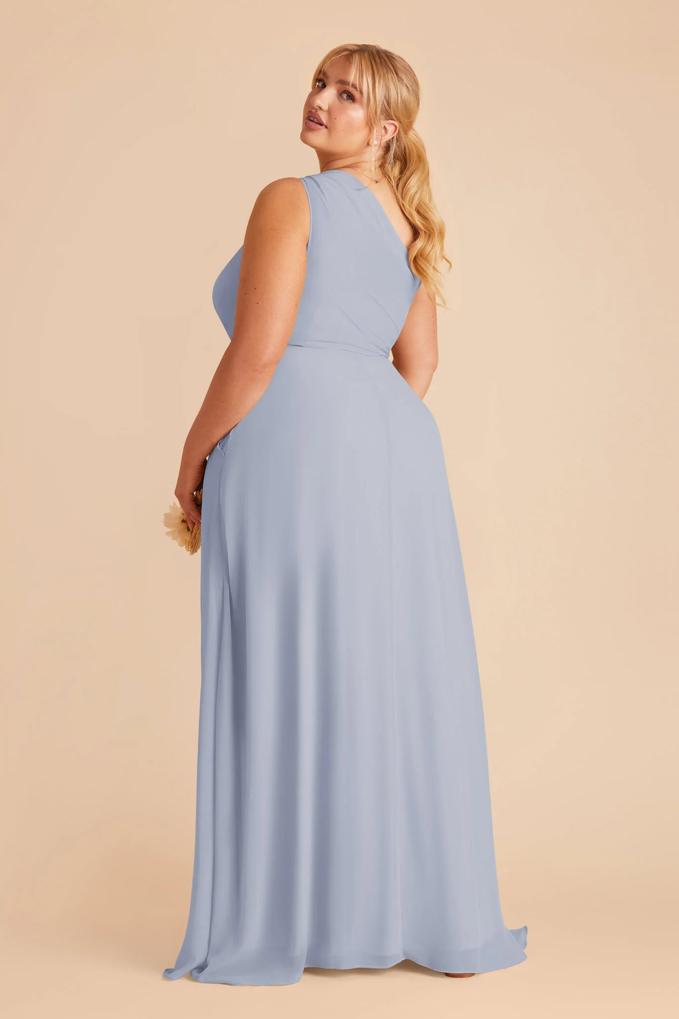 Chiffon Dusty Blue Dress - XNAUWBI