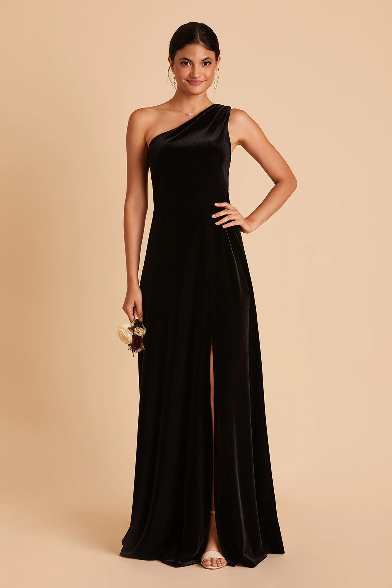 Velvet Black Dress - XNAUWBI