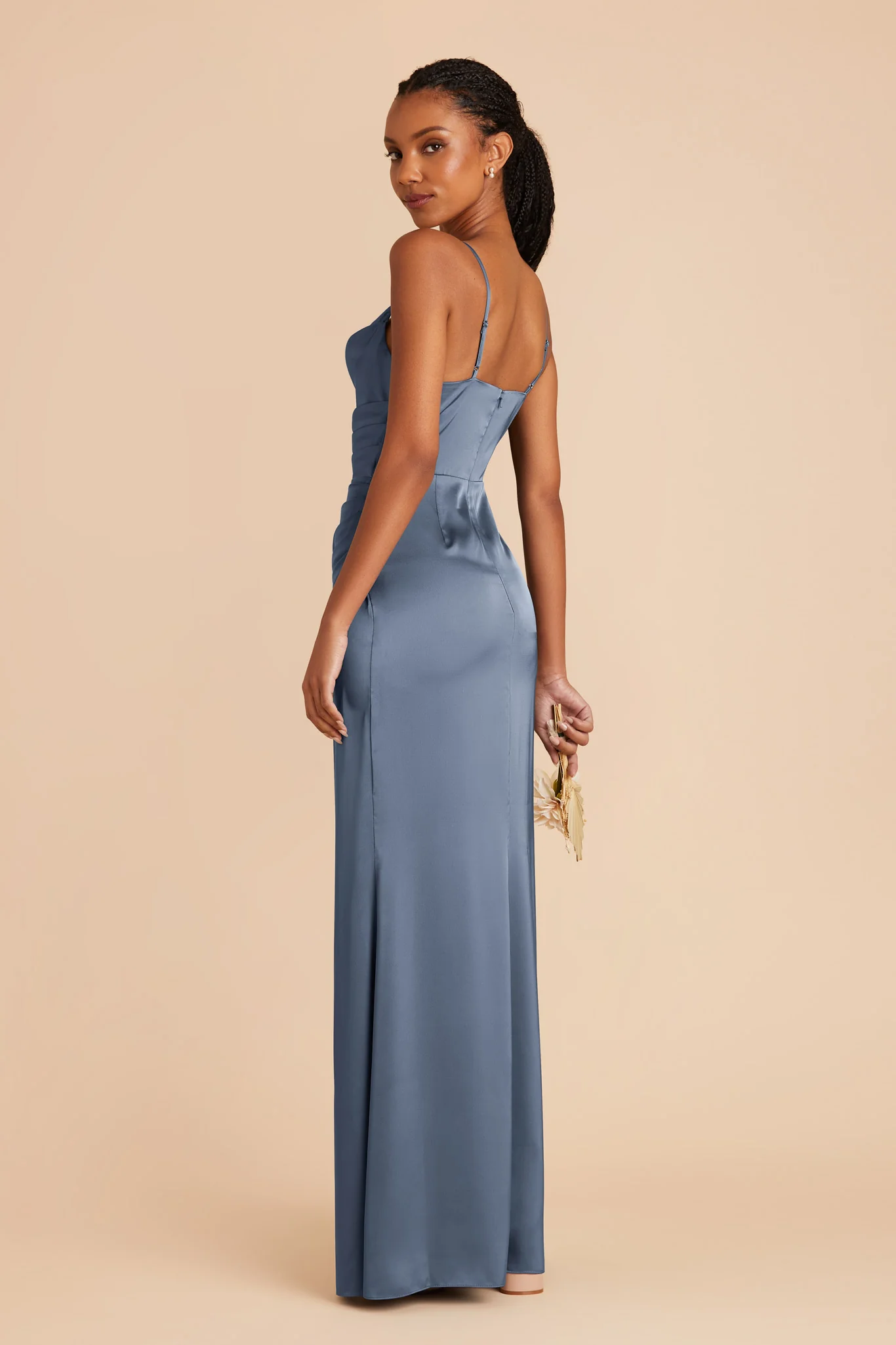 Matte Satin French Blue Dress - XNAUWBI