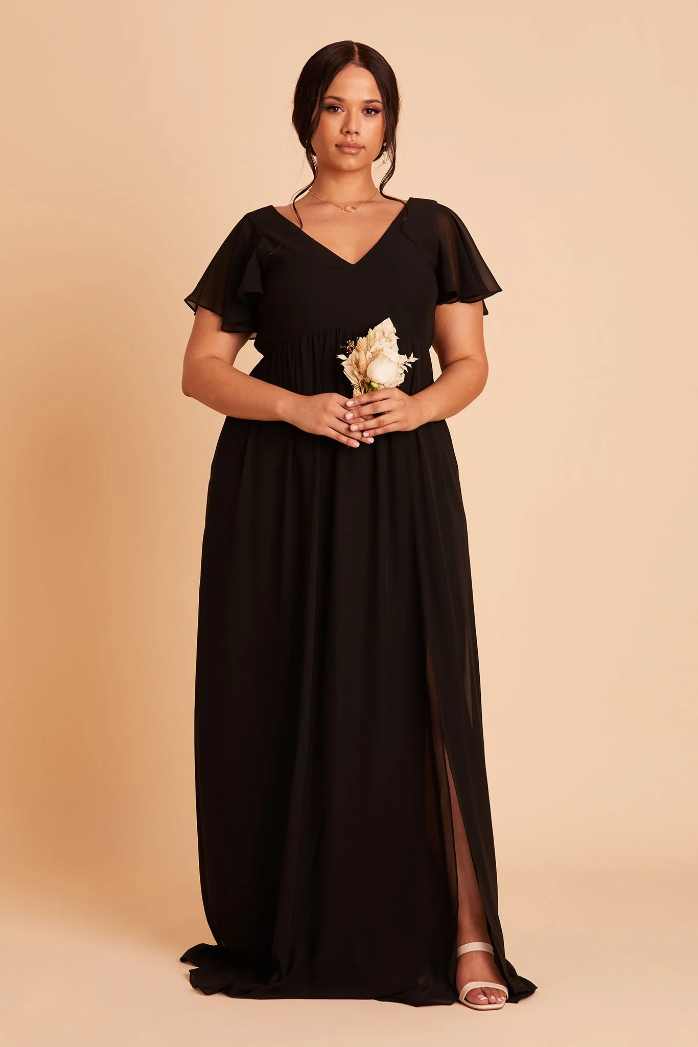 Chiffon Black Dress - XNAUWBI