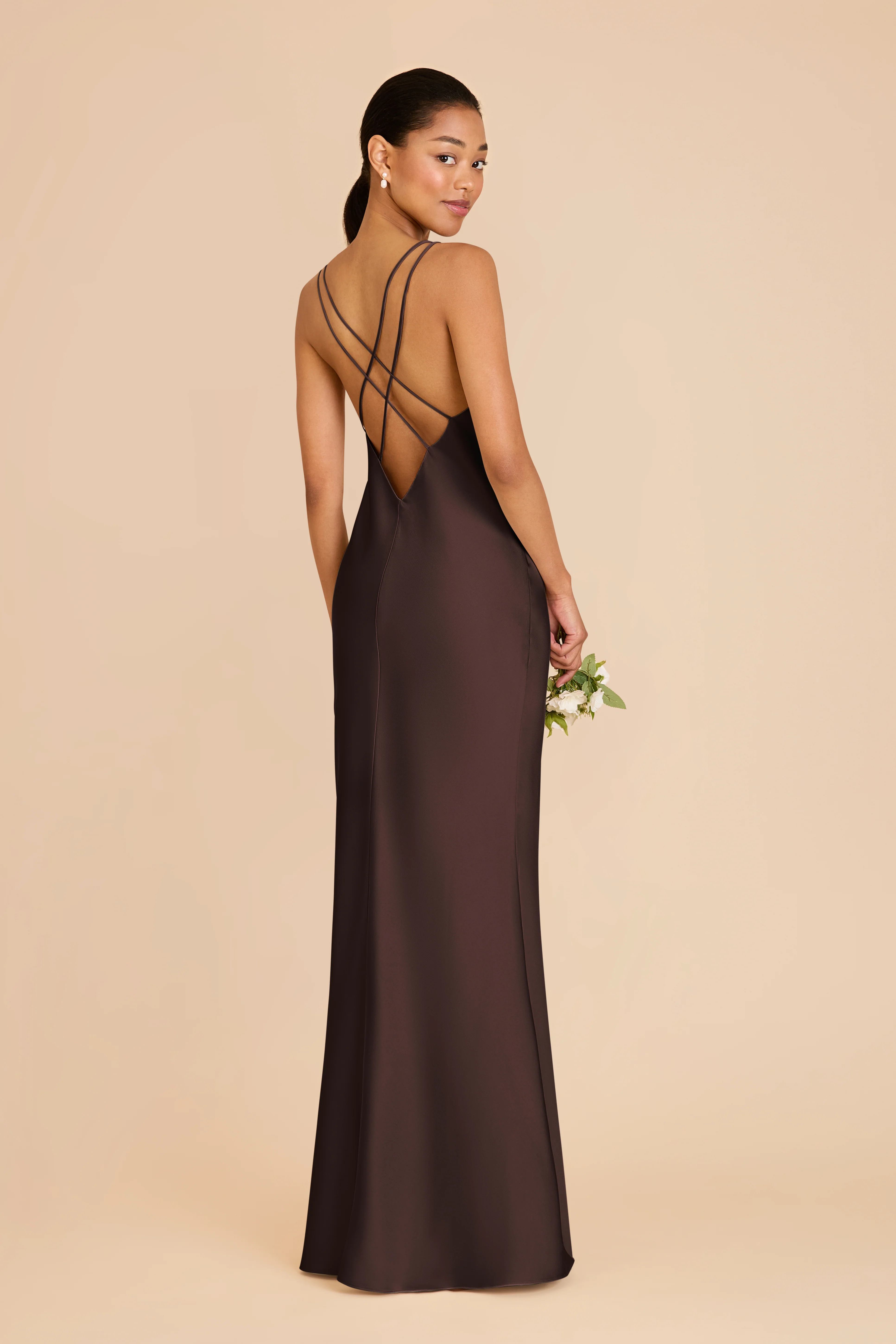 Matte Satin Espresso Dress - XNAUWBI