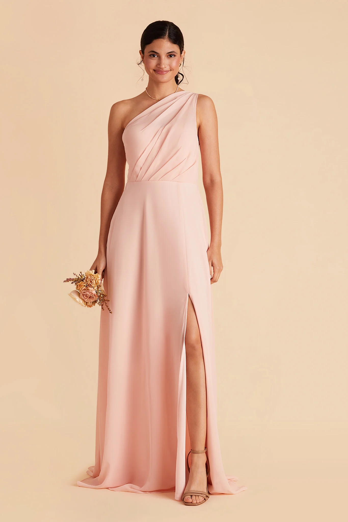 Chiffon Blush Pink Dress - XNAUWBI