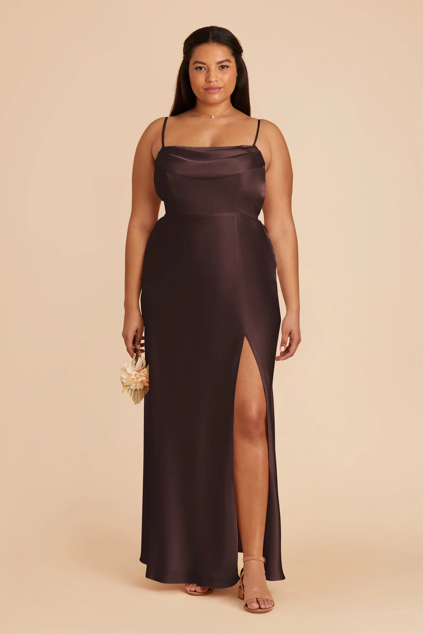 Matte Satin Espresso Dress - XNAUWBI