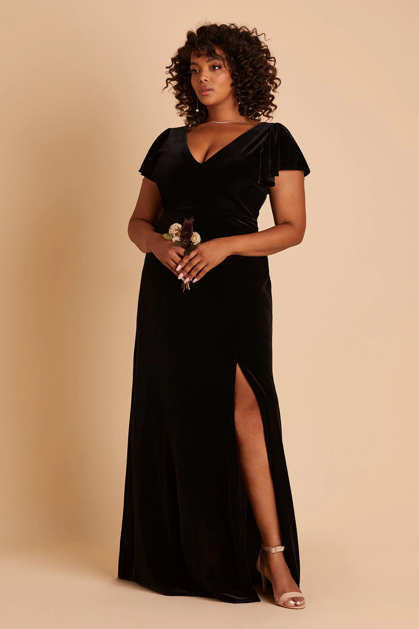 Velvet Black Dress - XNAUWBI