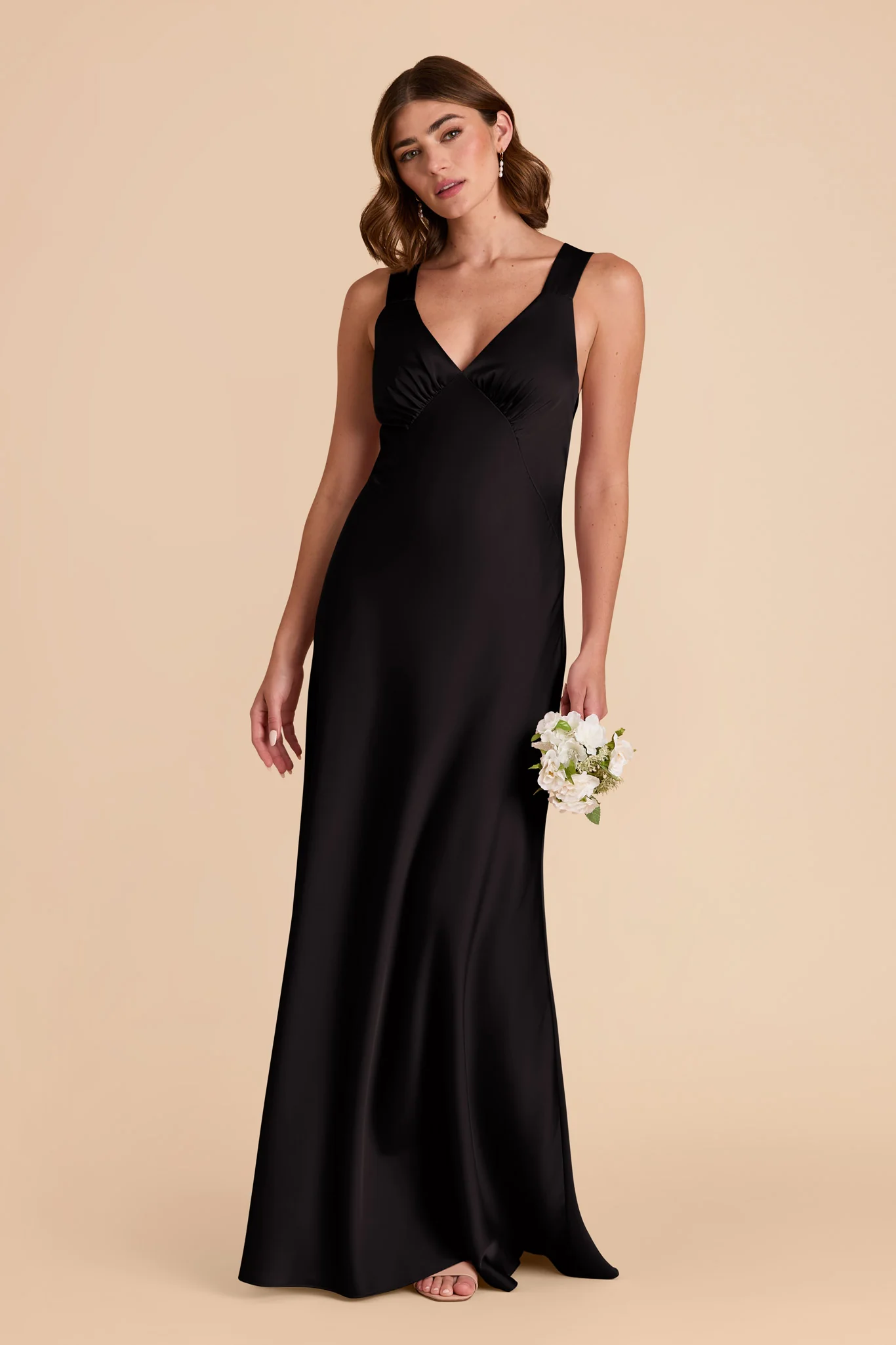 Matte Satin Black Dress - XNAUWBI