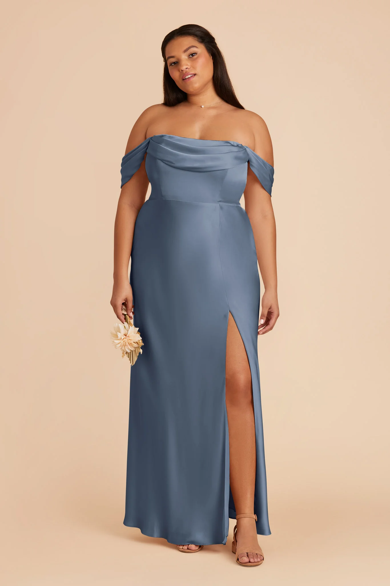 Matte Satin French Blue Dress - XNAUWBI