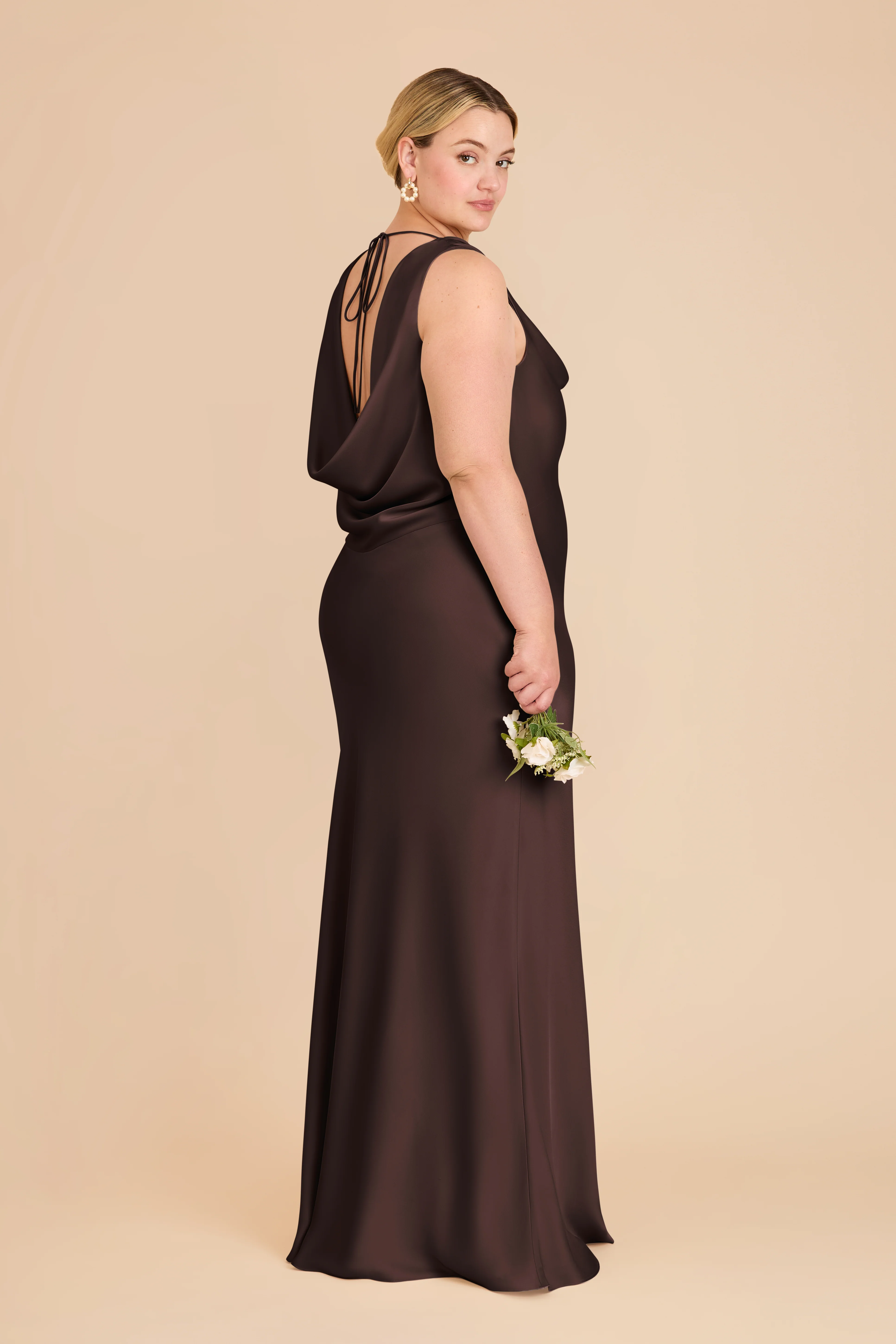 Matte Satin Espresso Dress - XNAUWBI