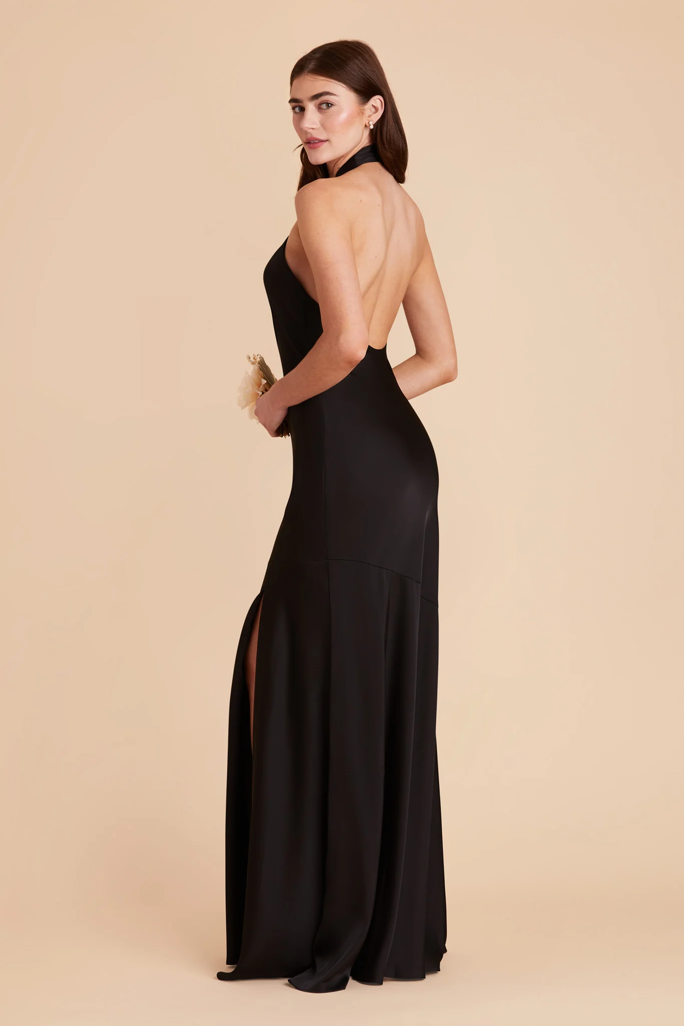 Matte Satin Black Dress - XNAUWBI