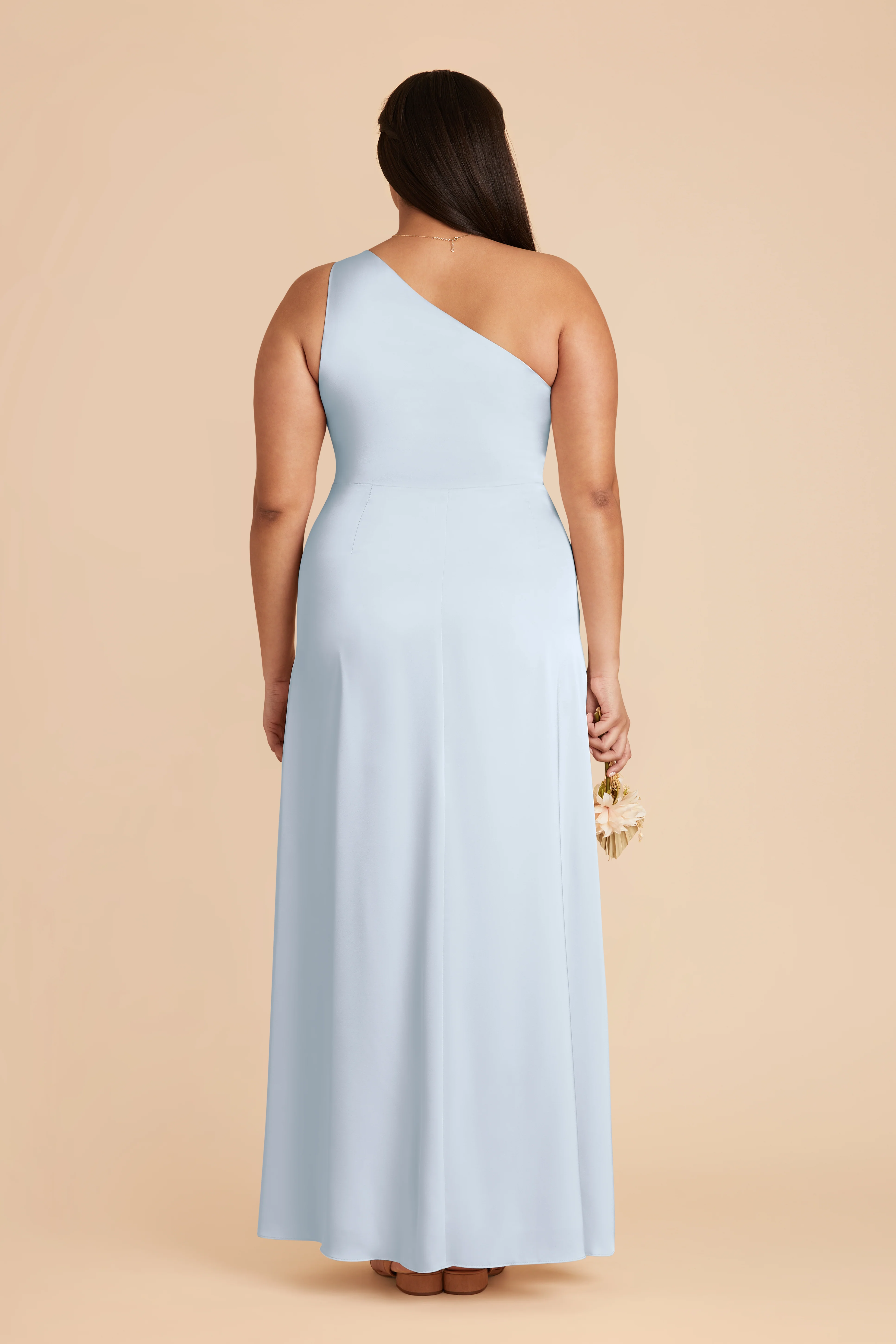 Matte Satin Mist Blue Dress - XNAUWBI
