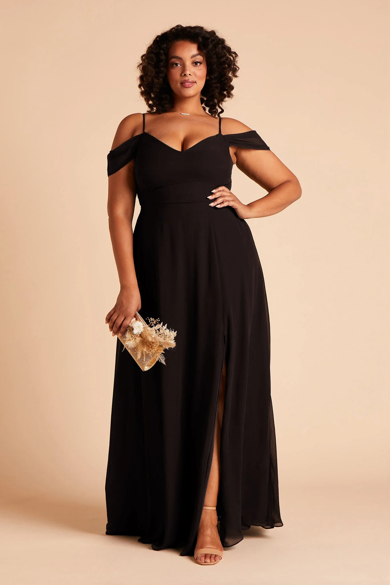 Chiffon Black Dress - XNAUWBI