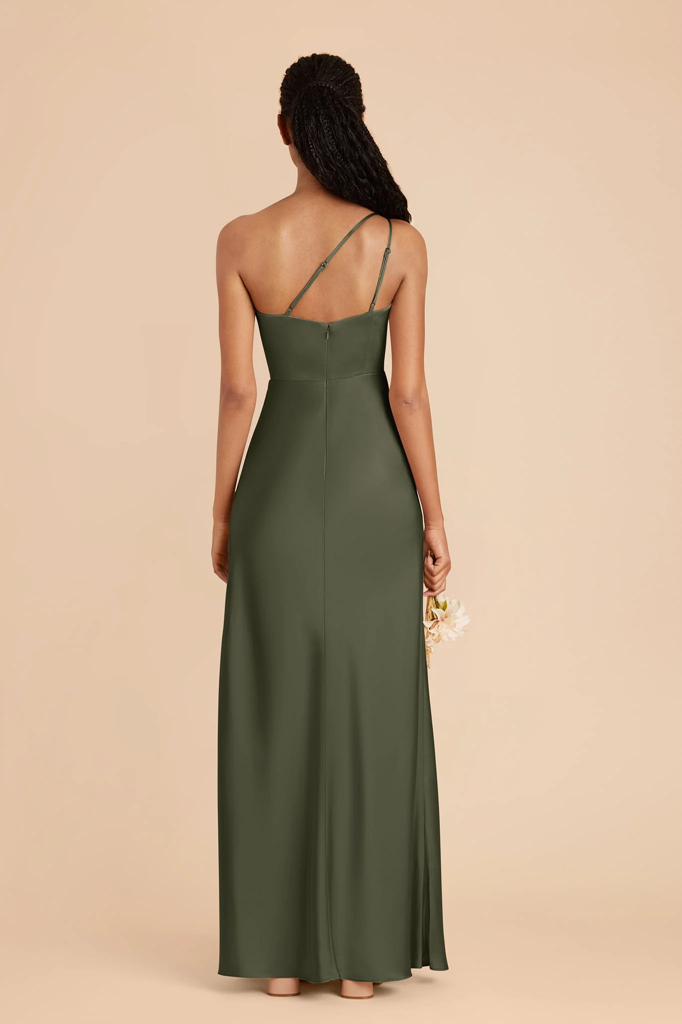 Matte Satin Olive Dress - XNAUWBI