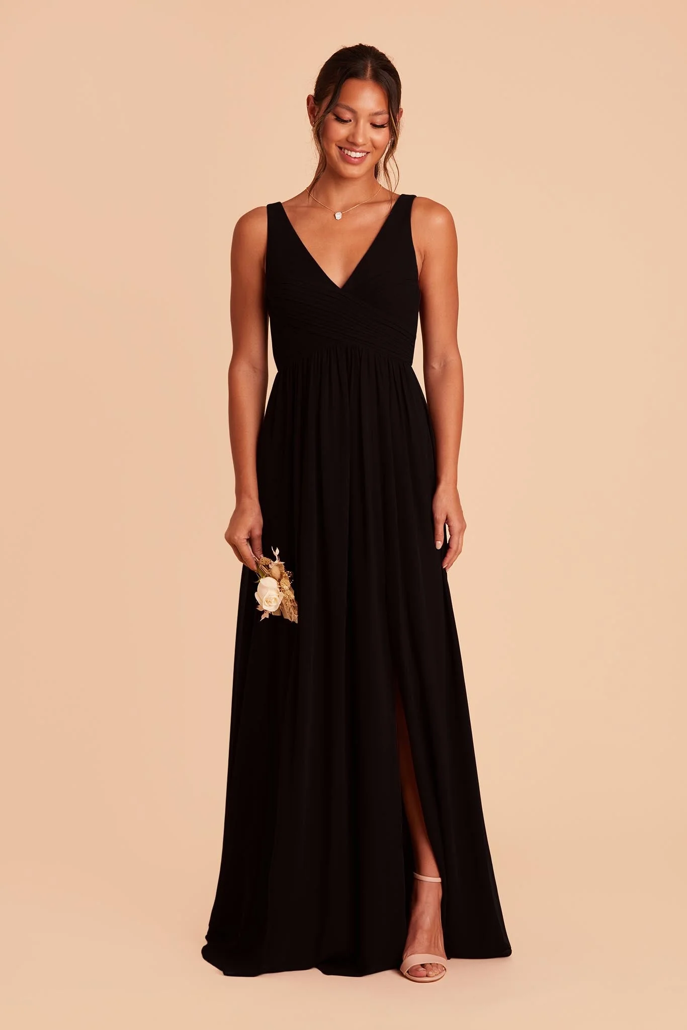 Chiffon Black Dress - XNAUWBI
