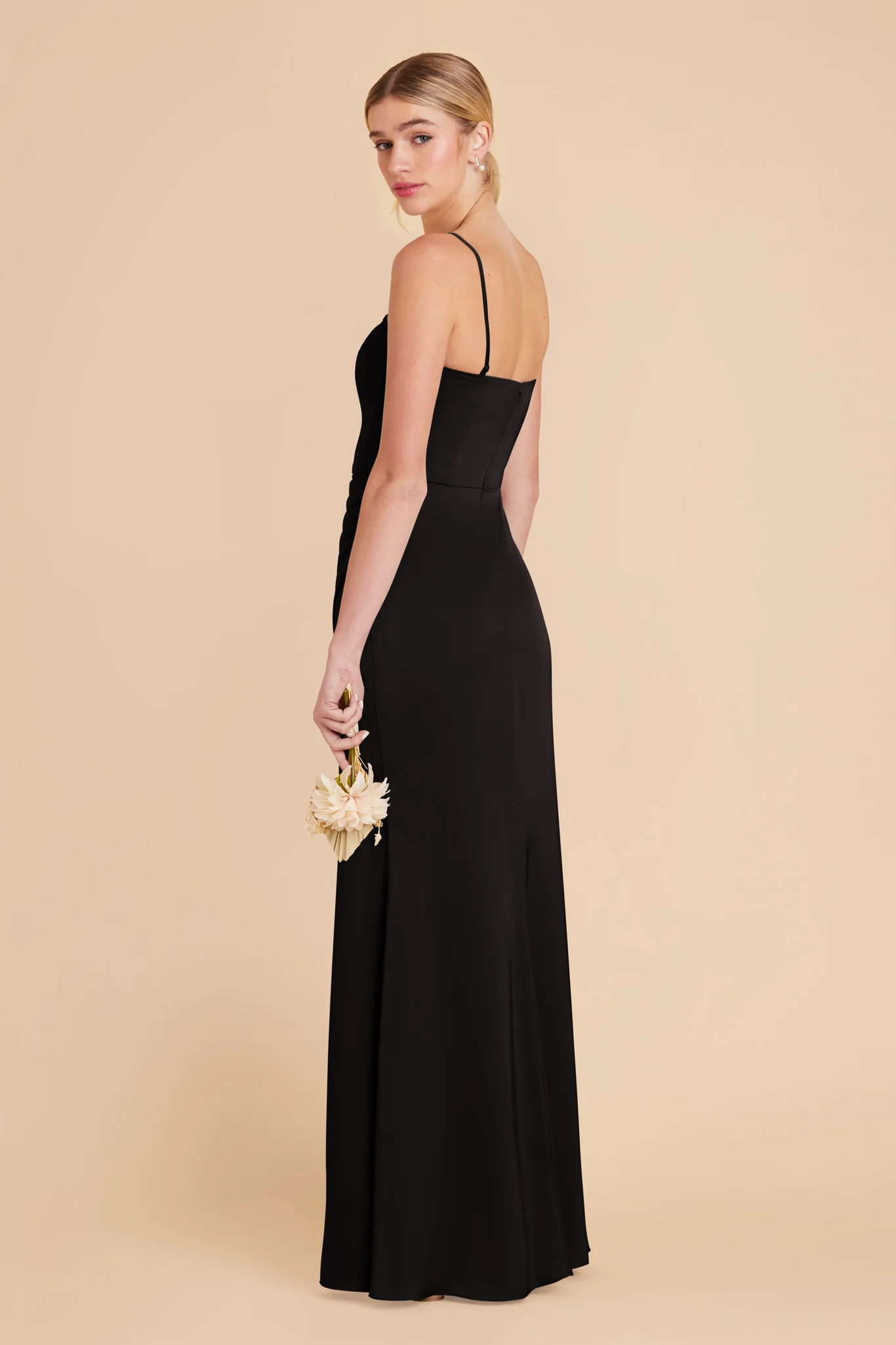 Matte Satin Black Dress - XNAUWBI