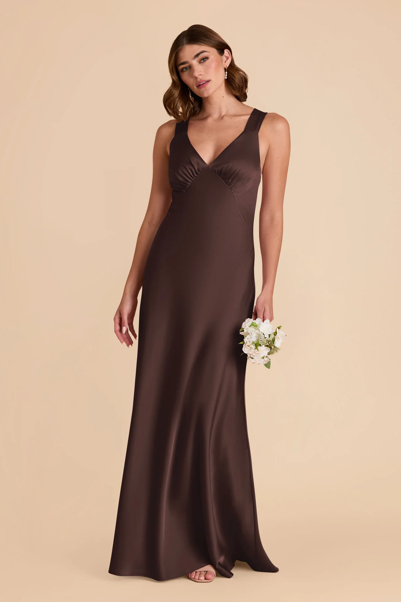 Matte Satin Espresso Dress - XNAUWBI