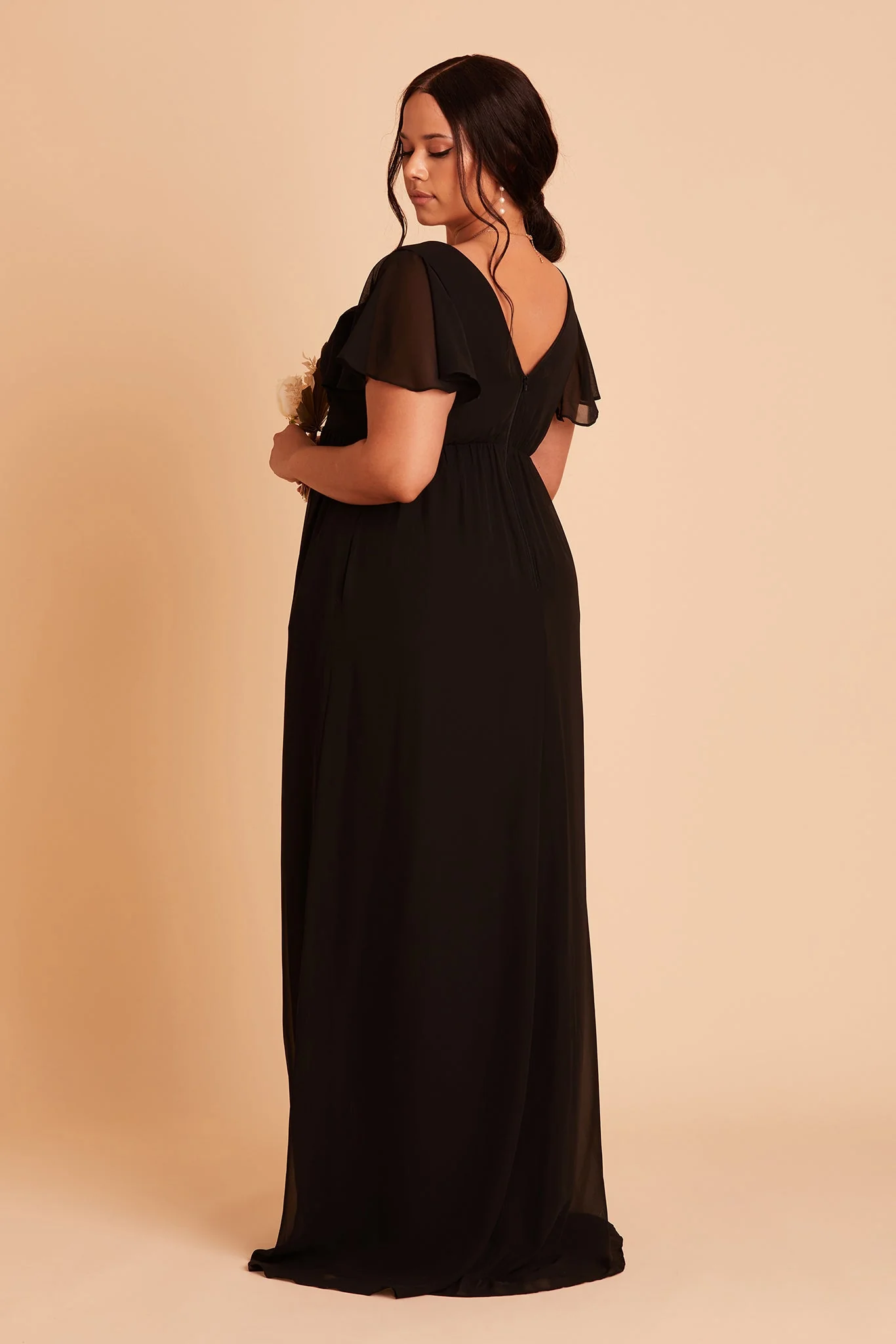Chiffon Black Dress - XNAUWBI