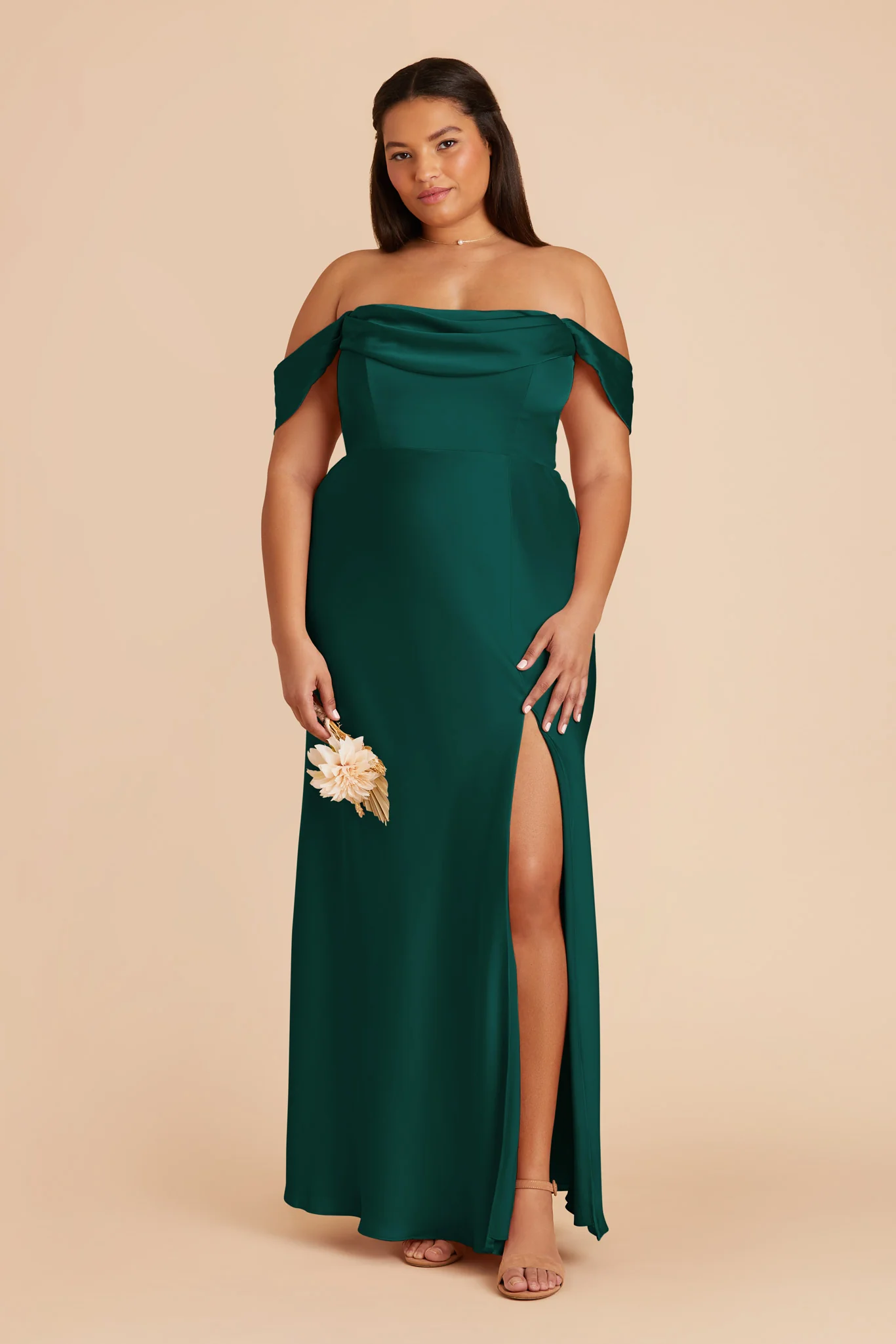 Matte Satin Emerald Dress - XNAUWBI