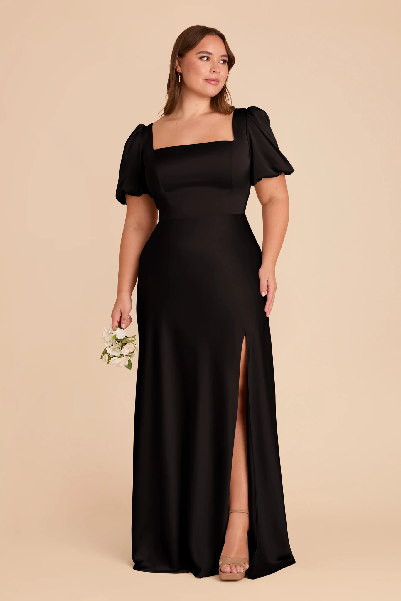 Matte Satin Black Dress - XNAUWBI