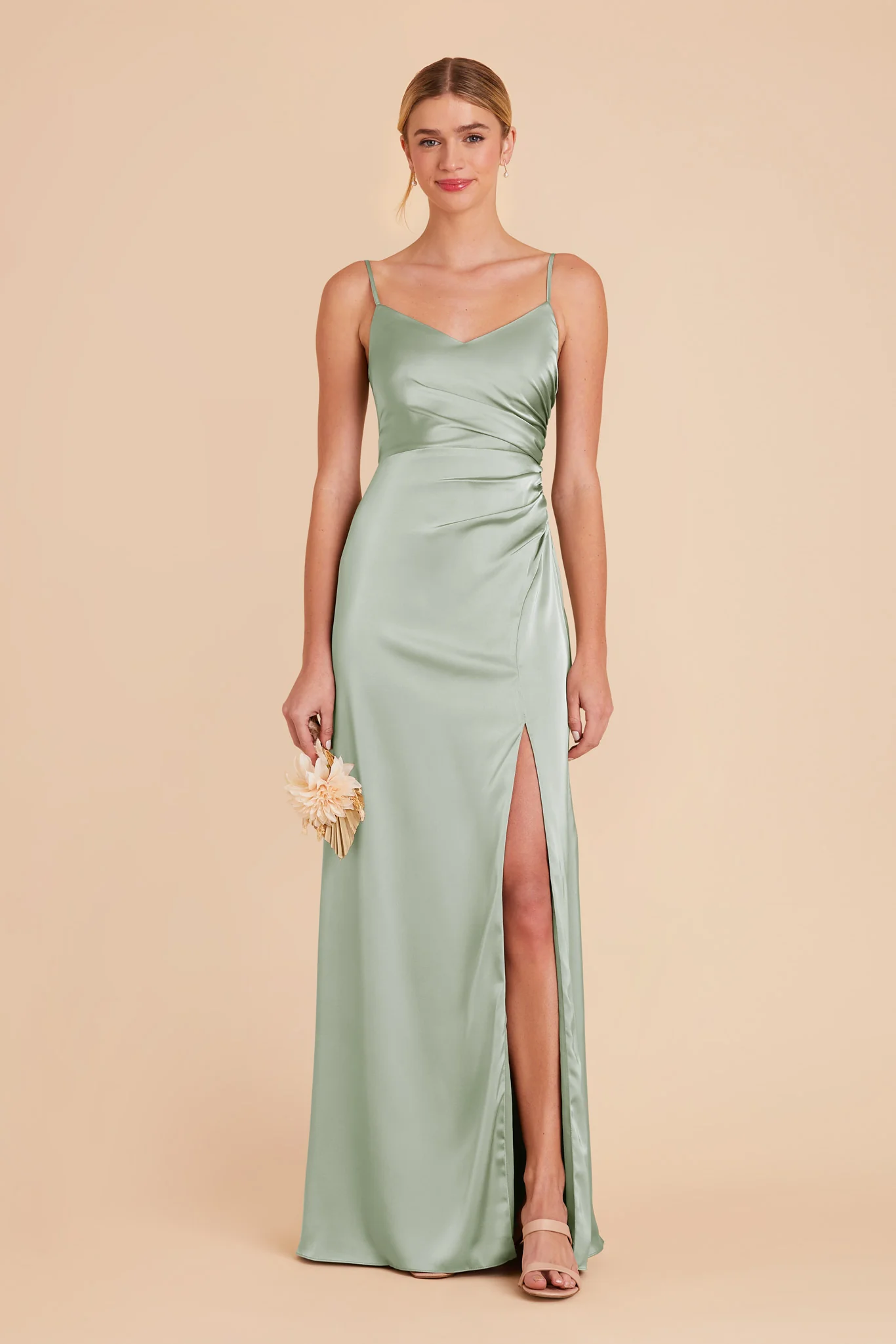 Matte Satin Sage Dress - XNAUWBI